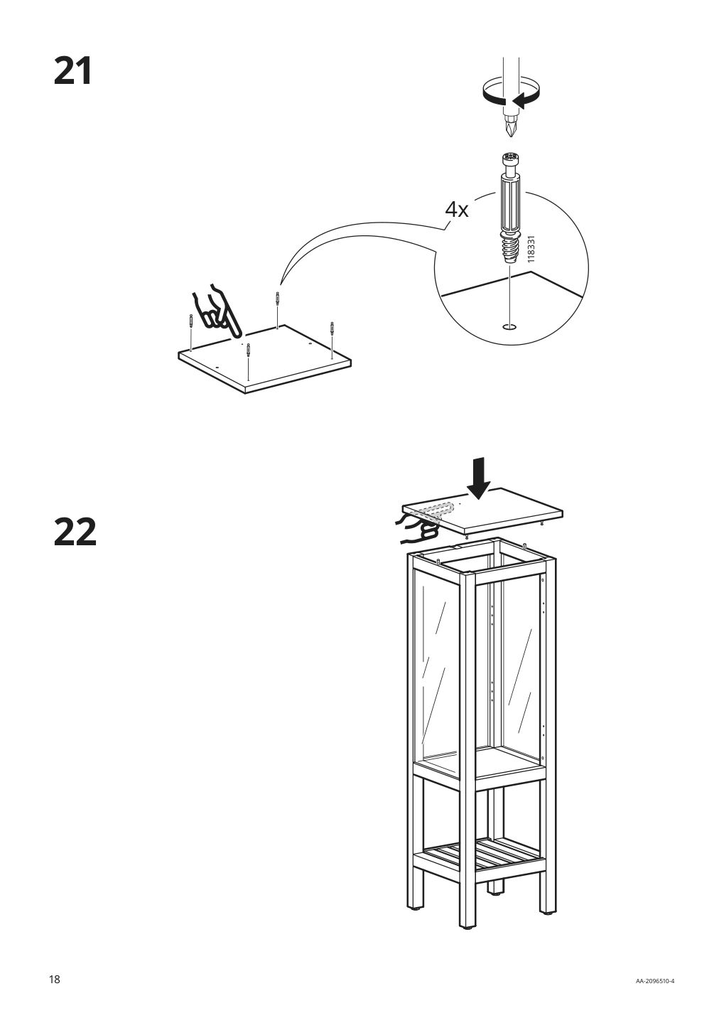 Assembly instructions for IKEA Hemnes high cabinet with glass door white | Page 18 - IKEA HEMNES high cabinet with glass door 203.966.46