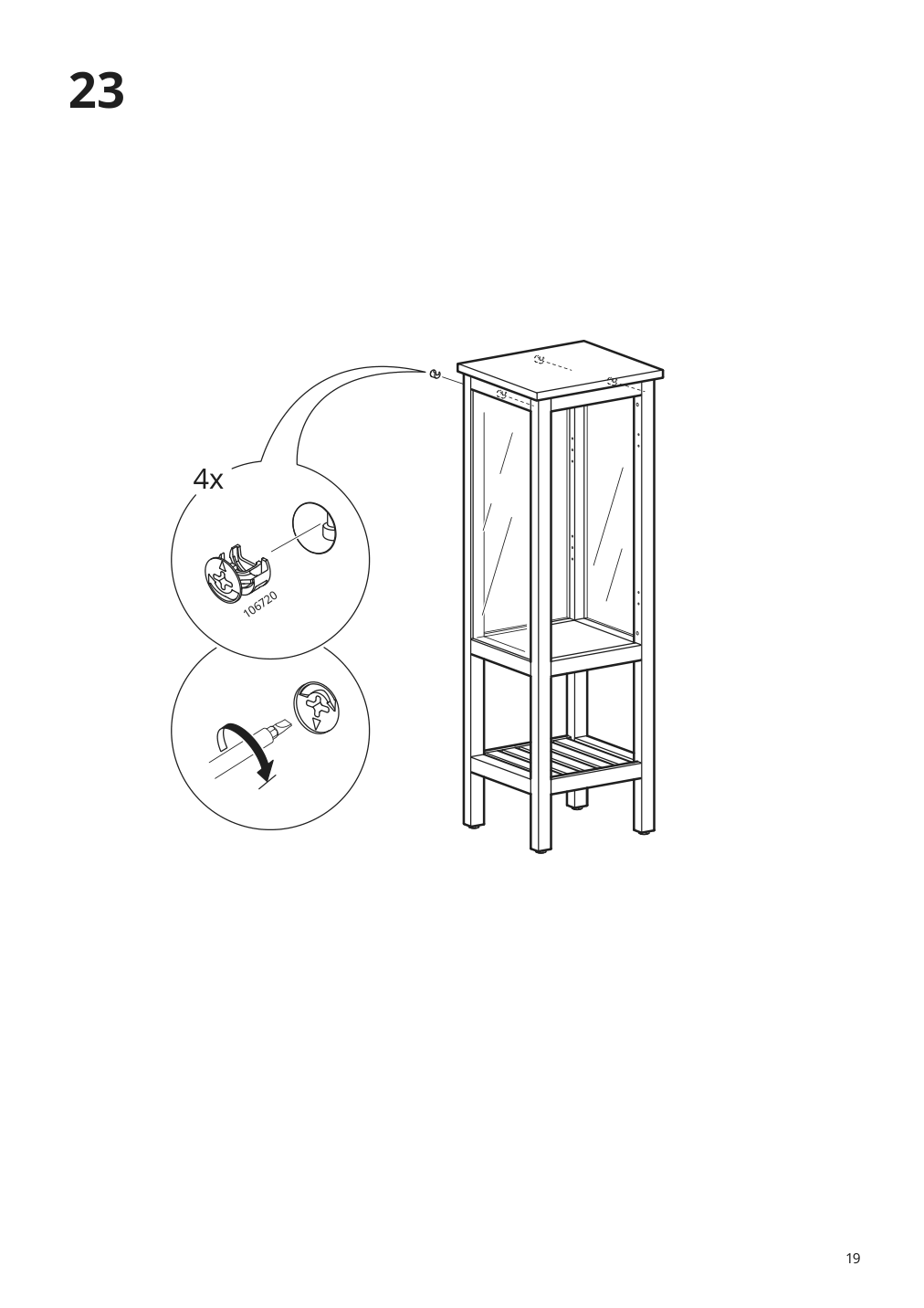 Assembly instructions for IKEA Hemnes high cabinet with glass door white | Page 19 - IKEA HEMNES high cabinet with glass door 203.966.46