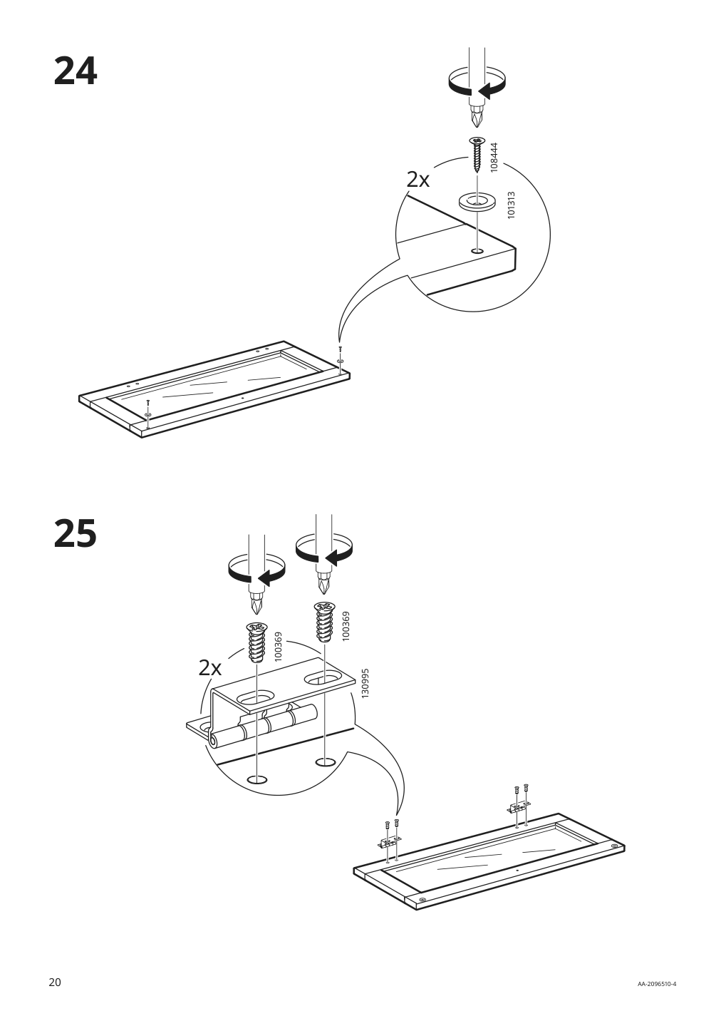 Assembly instructions for IKEA Hemnes high cabinet with glass door white | Page 20 - IKEA HEMNES high cabinet with glass door 203.966.46