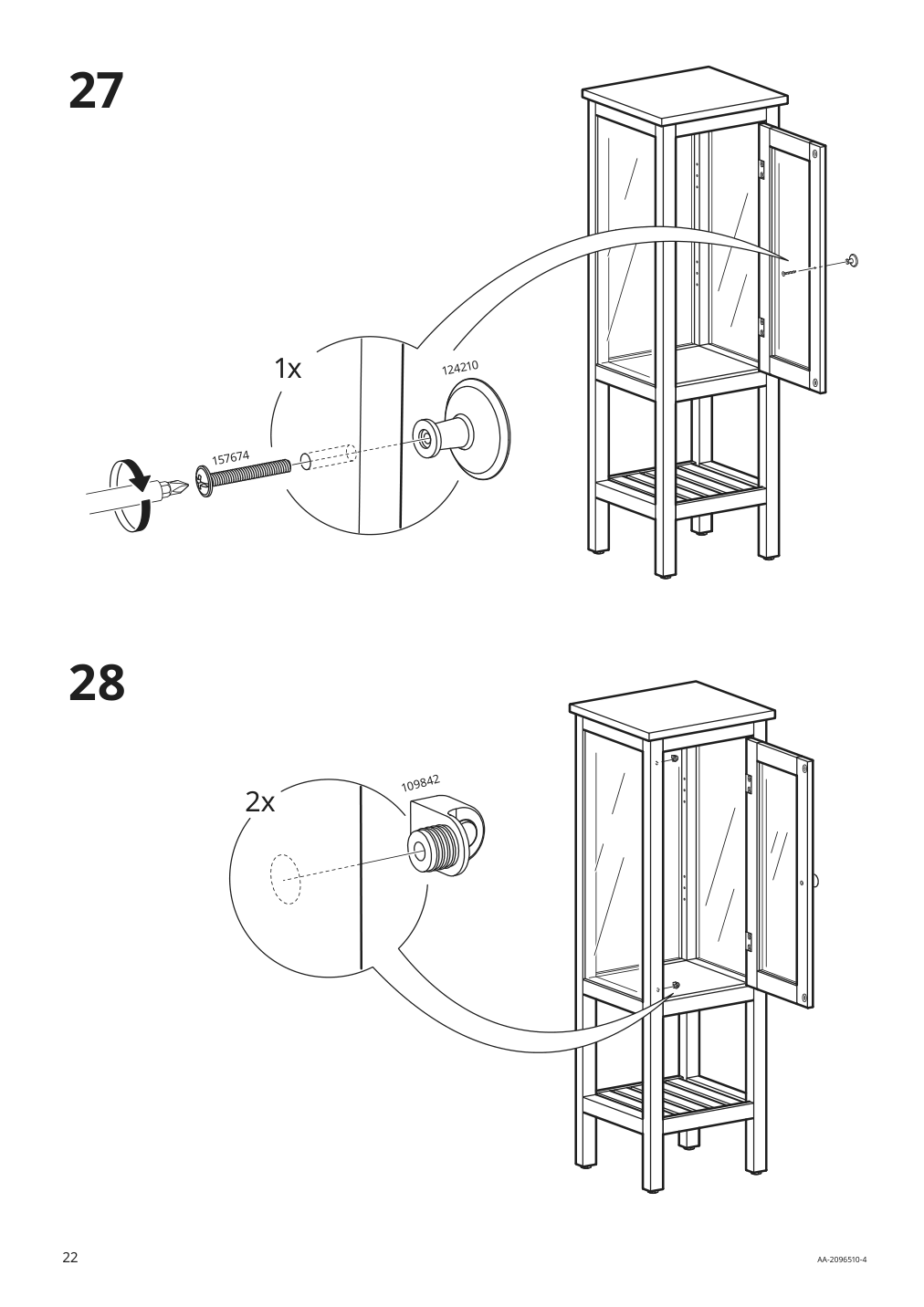 Assembly instructions for IKEA Hemnes high cabinet with glass door white | Page 22 - IKEA HEMNES high cabinet with glass door 203.966.46