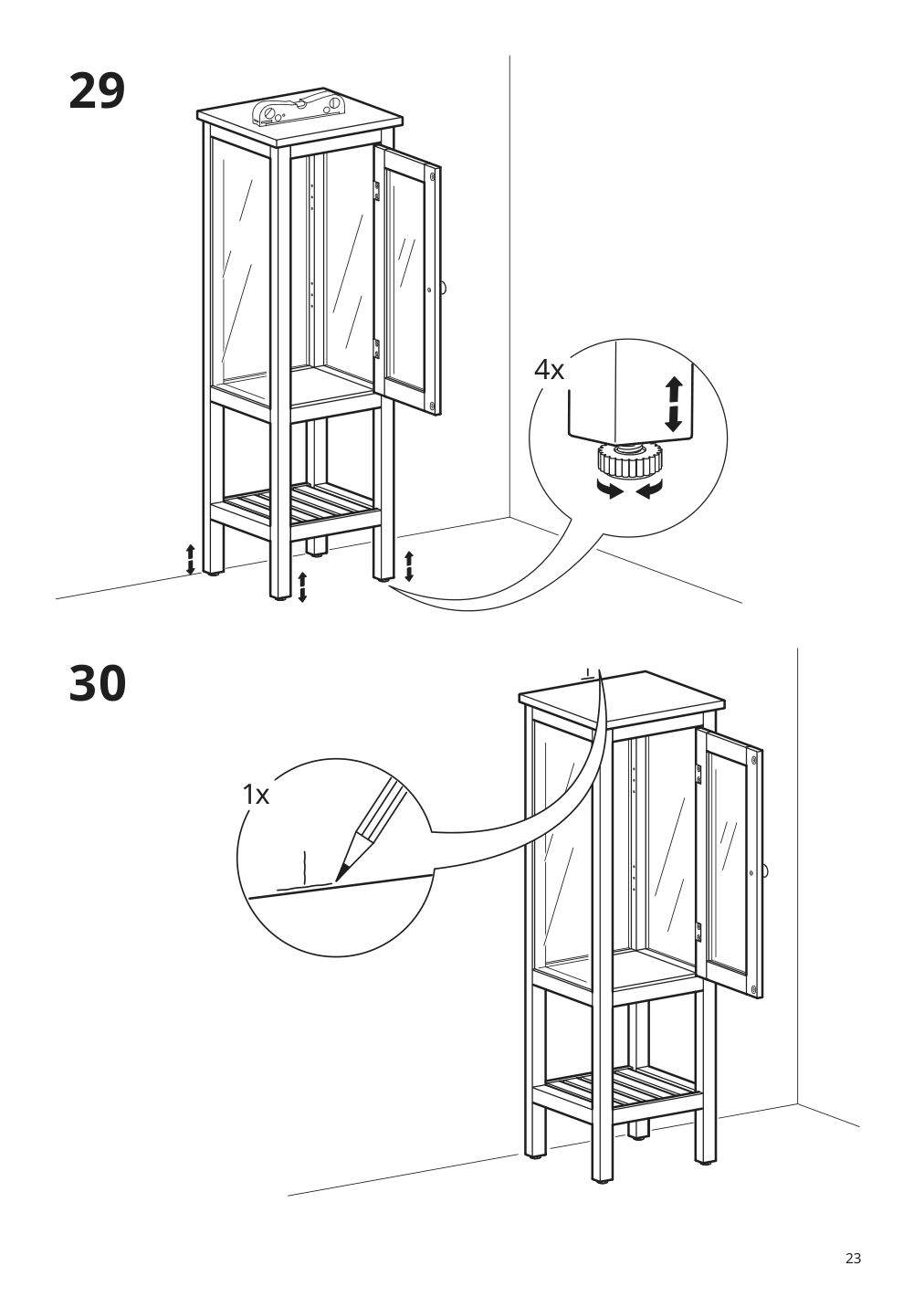 Assembly instructions for IKEA Hemnes high cabinet with glass door white | Page 23 - IKEA HEMNES high cabinet with glass door 203.966.46