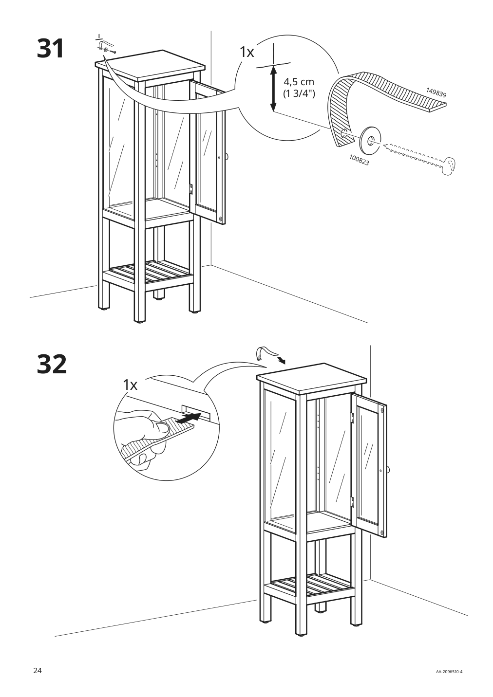 Assembly instructions for IKEA Hemnes high cabinet with glass door white | Page 24 - IKEA HEMNES high cabinet with glass door 203.966.46