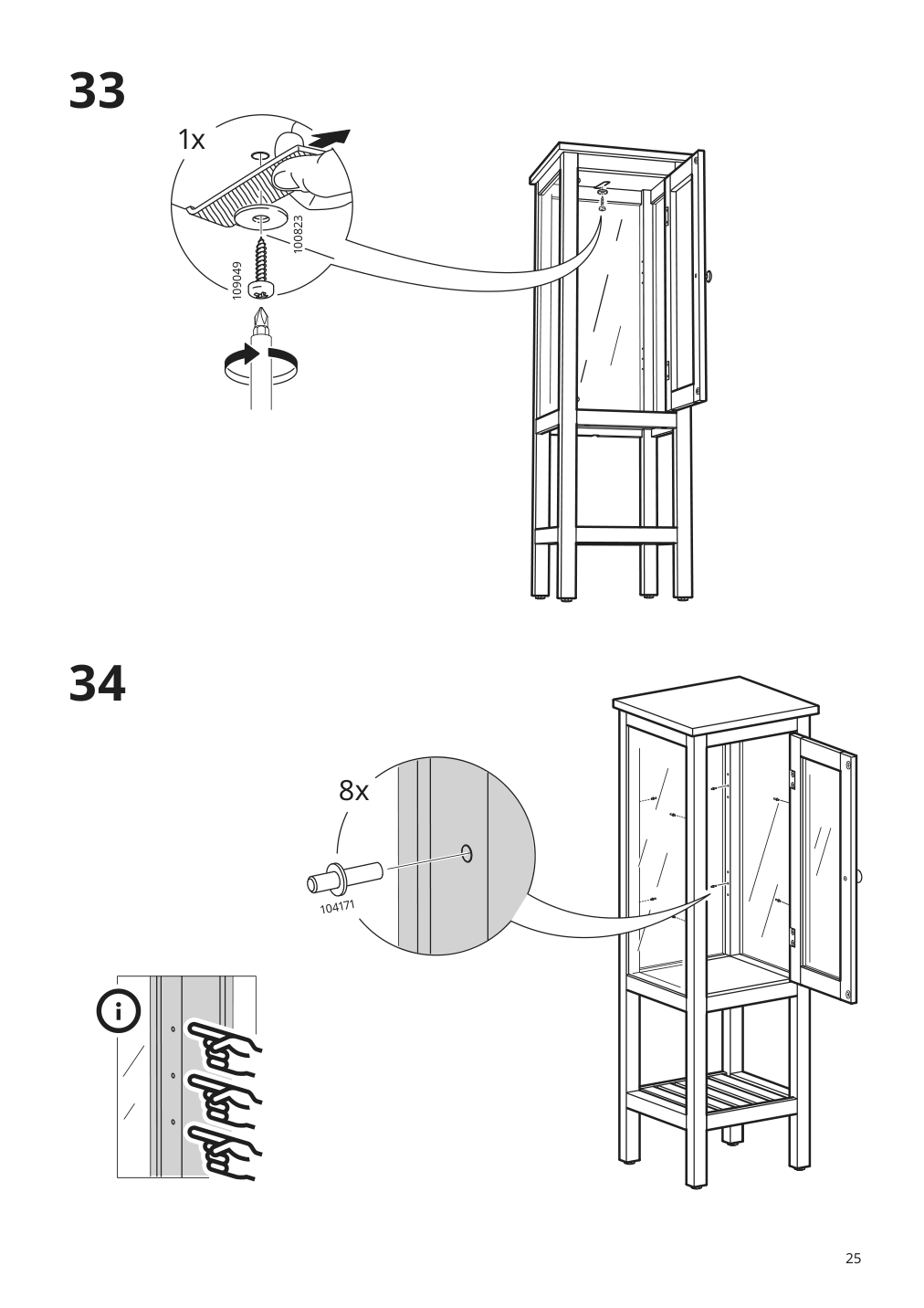 Assembly instructions for IKEA Hemnes high cabinet with glass door white | Page 25 - IKEA HEMNES high cabinet with glass door 203.966.46