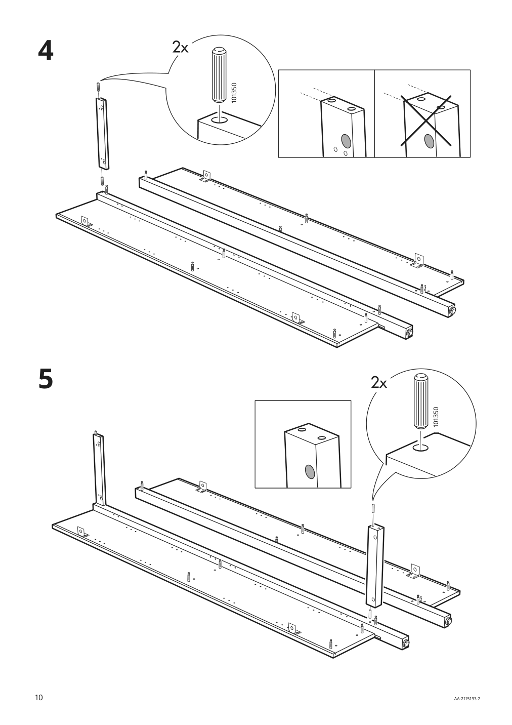 Assembly instructions for IKEA Hemnes high cabinet with mirror door gray | Page 10 - IKEA HEMNES / ODENSVIK bathroom furniture, set of 6 593.898.24