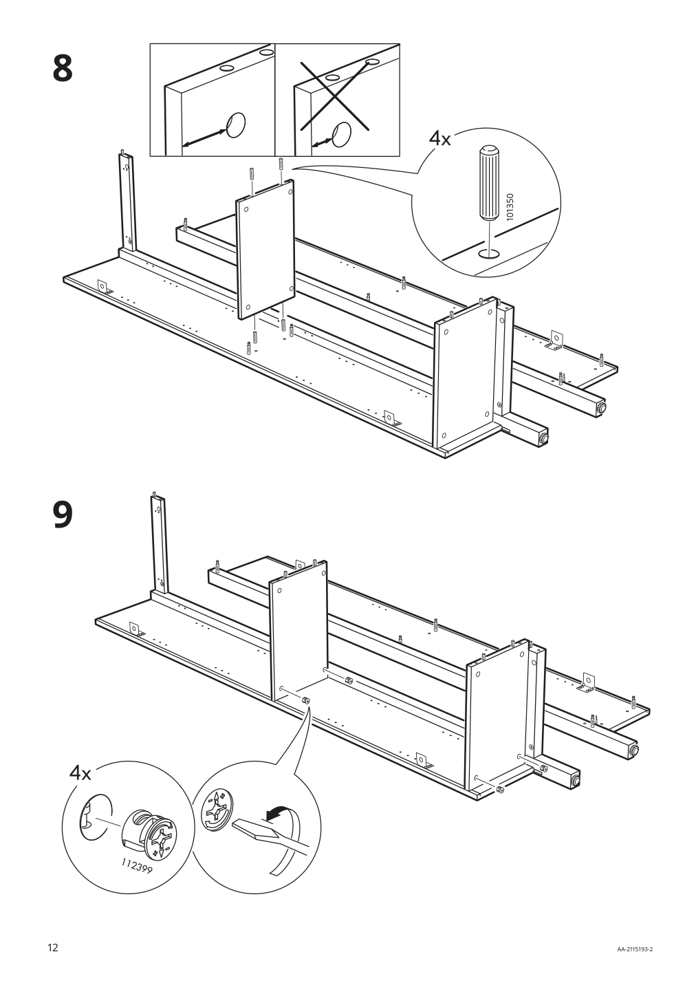 Assembly instructions for IKEA Hemnes high cabinet with mirror door gray | Page 12 - IKEA HEMNES / ODENSVIK bathroom furniture, set of 6 593.898.24