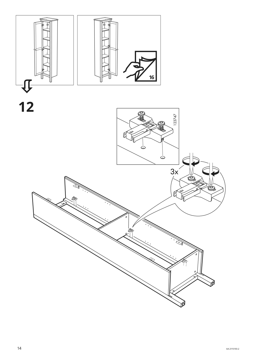 Assembly instructions for IKEA Hemnes high cabinet with mirror door gray | Page 14 - IKEA HEMNES / RÄTTVIKEN bathroom furniture, set of 5 393.898.44