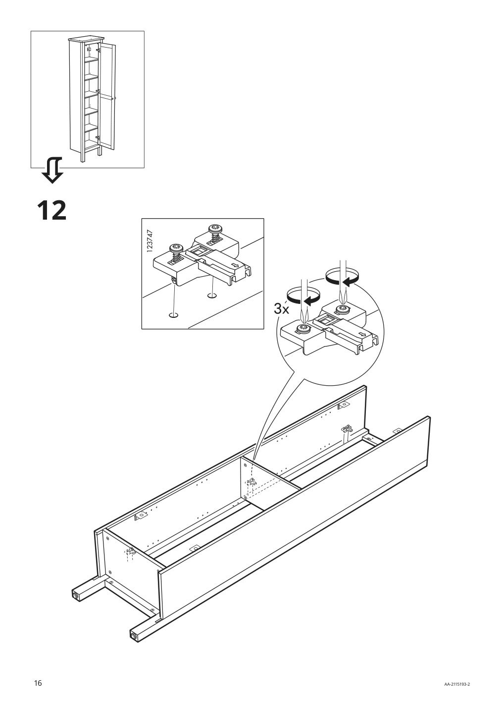 Assembly instructions for IKEA Hemnes high cabinet with mirror door gray | Page 16 - IKEA HEMNES / RÄTTVIKEN bathroom furniture, set of 5 393.898.44