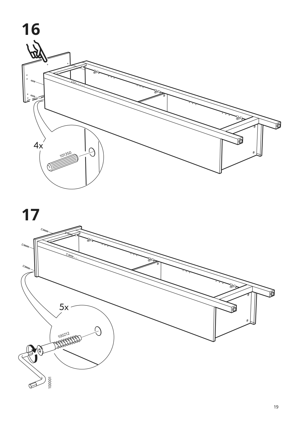 Assembly instructions for IKEA Hemnes high cabinet with mirror door gray | Page 19 - IKEA HEMNES / RÄTTVIKEN bathroom furniture, set of 5 393.898.44