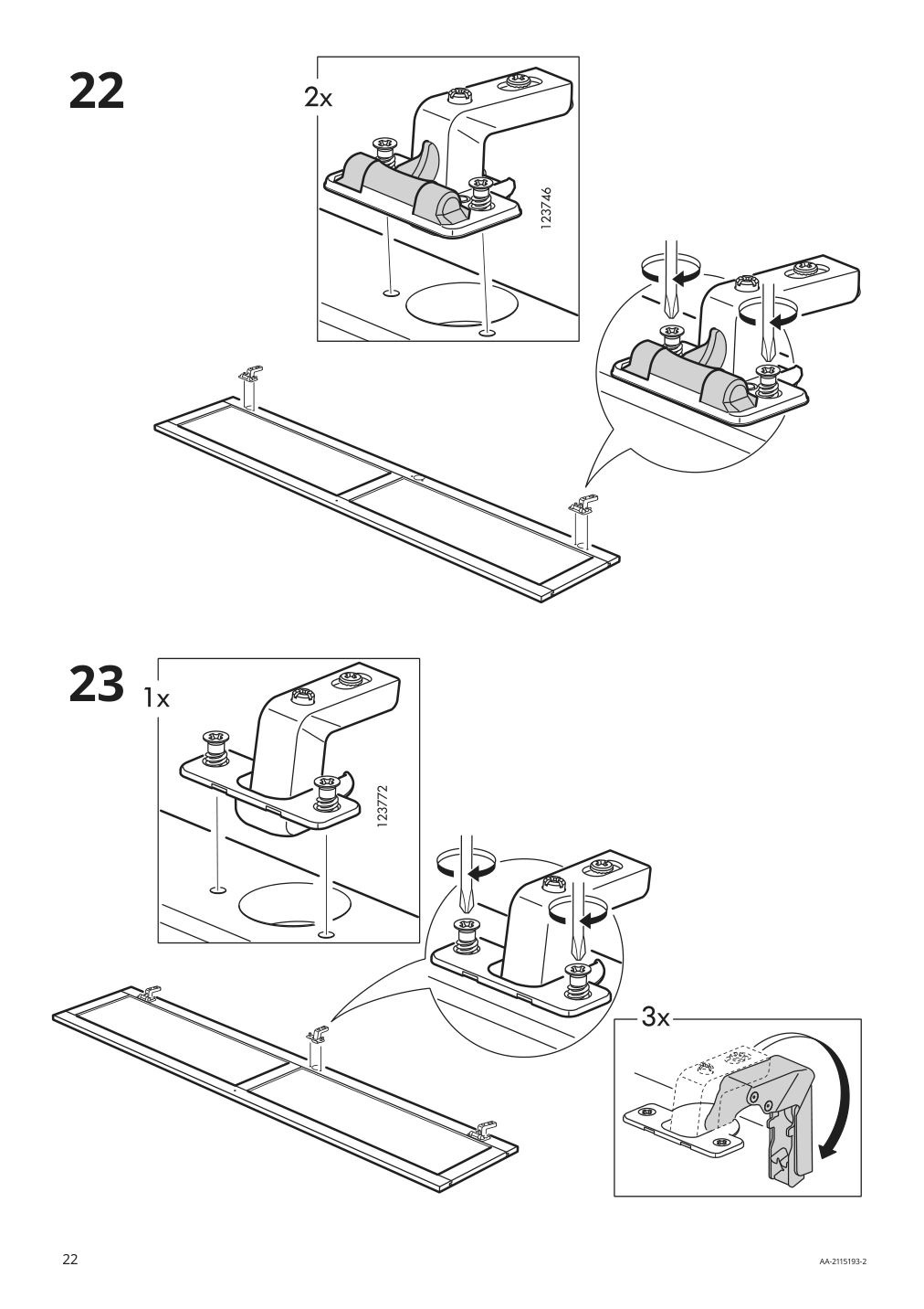 Assembly instructions for IKEA Hemnes high cabinet with mirror door gray | Page 22 - IKEA HEMNES / RÄTTVIKEN bathroom furniture, set of 5 393.898.44