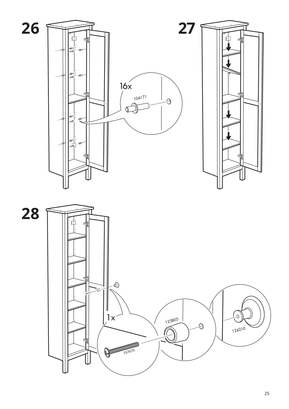 Assembly instructions for IKEA Hemnes high cabinet with mirror door gray | Page 25 - IKEA HEMNES / ODENSVIK bathroom furniture, set of 6 593.898.24