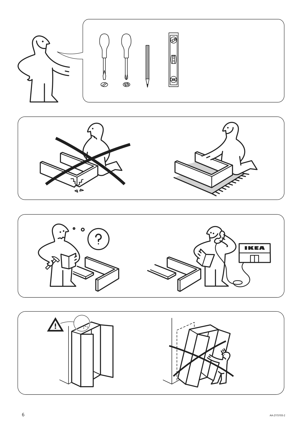 Assembly instructions for IKEA Hemnes high cabinet with mirror door gray | Page 6 - IKEA HEMNES / RÄTTVIKEN bathroom furniture, set of 5 393.898.44