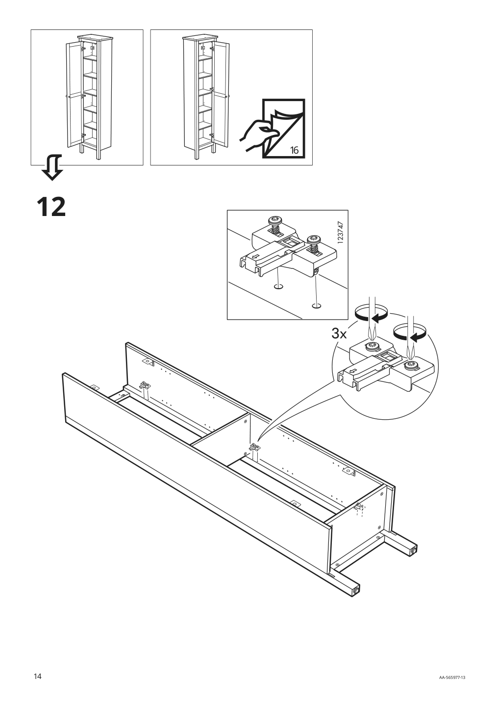 Assembly instructions for IKEA Hemnes high cabinet with mirror door gray | Page 14 - IKEA HEMNES / RÄTTVIKEN bathroom furniture, set of 5 393.898.44