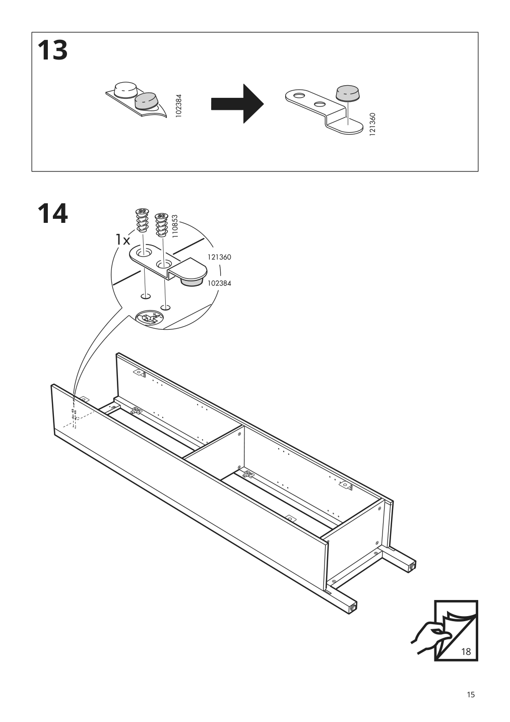 Assembly instructions for IKEA Hemnes high cabinet with mirror door gray | Page 15 - IKEA HEMNES / ODENSVIK bathroom furniture, set of 6 593.898.24