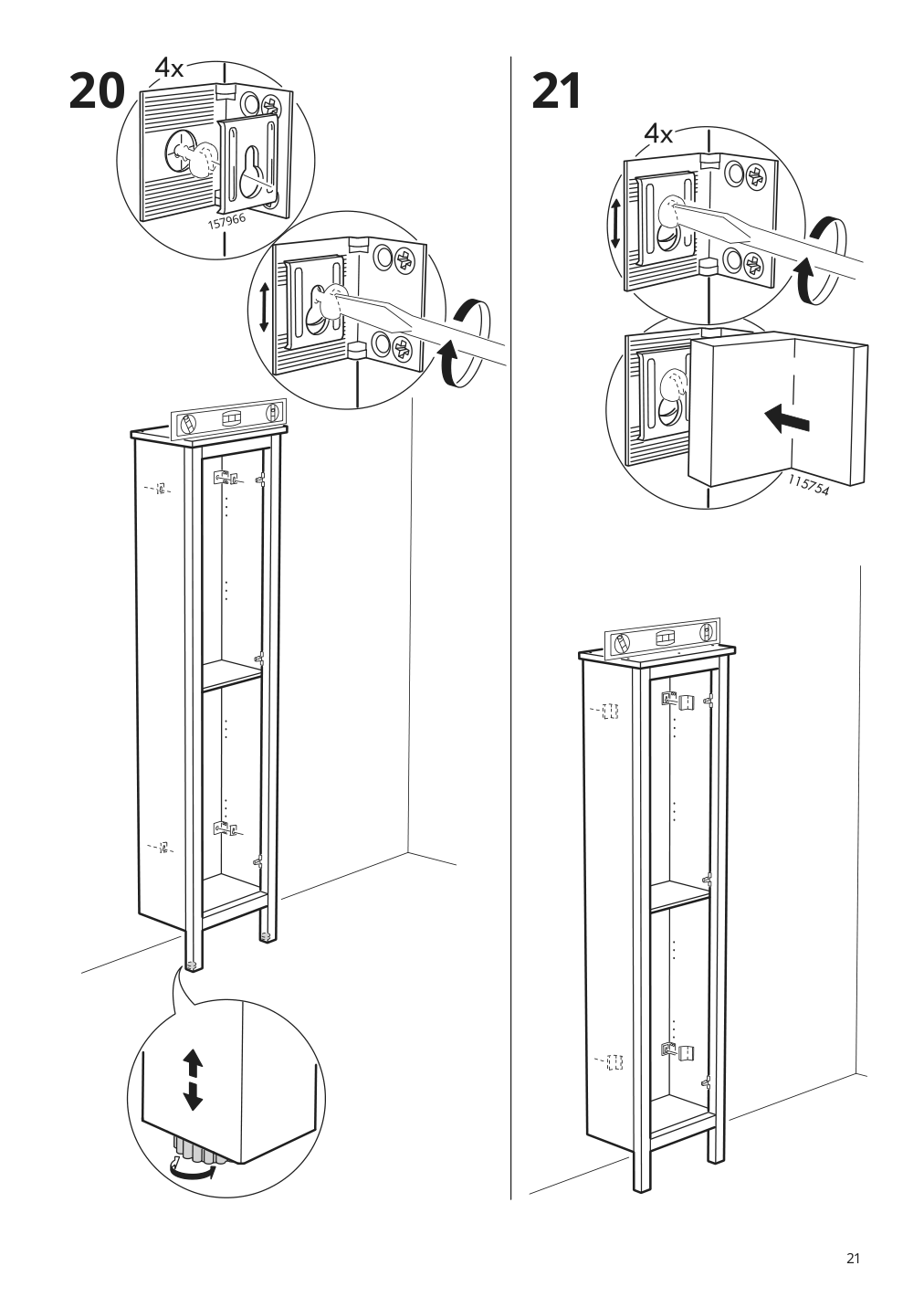 Assembly instructions for IKEA Hemnes high cabinet with mirror door gray | Page 21 - IKEA HEMNES / ODENSVIK bathroom furniture, set of 6 593.898.24