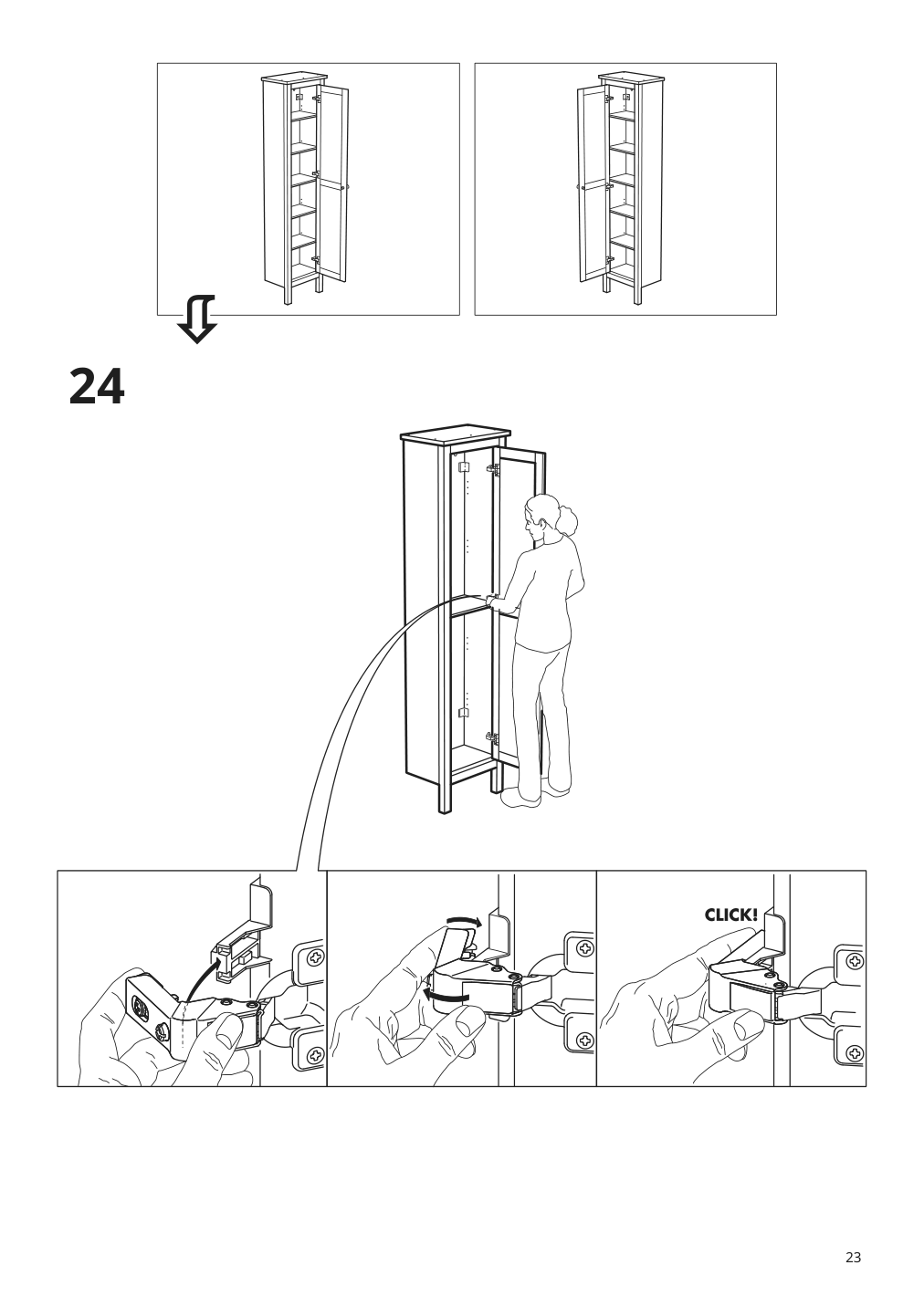 Assembly instructions for IKEA Hemnes high cabinet with mirror door gray | Page 23 - IKEA HEMNES / RÄTTVIKEN bathroom furniture, set of 5 093.898.26