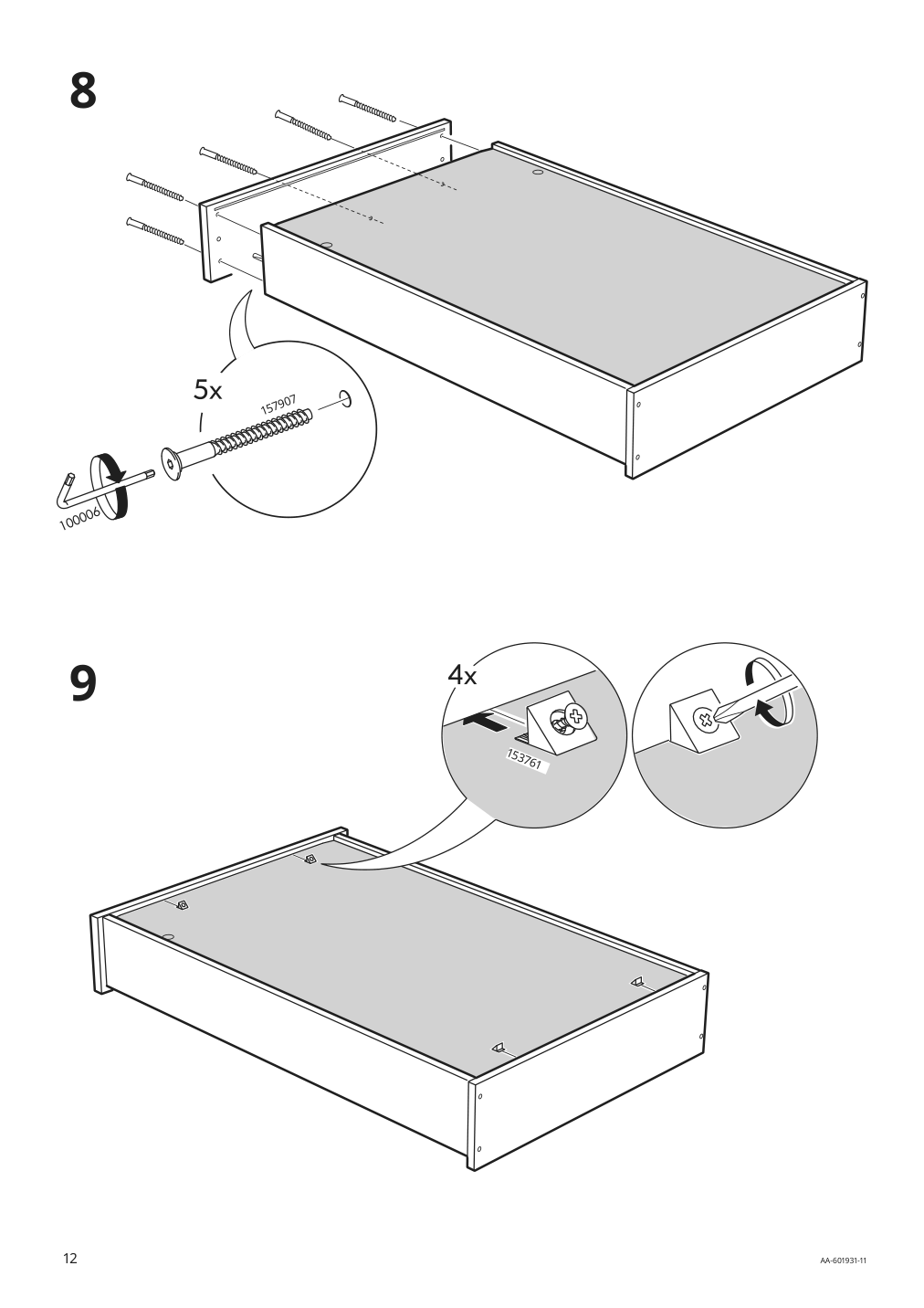 Assembly instructions for IKEA Hemnes mirror cabinet with 1 door white | Page 12 - IKEA HEMNES / ODENSVIK bathroom furniture, set of 4 994.146.85