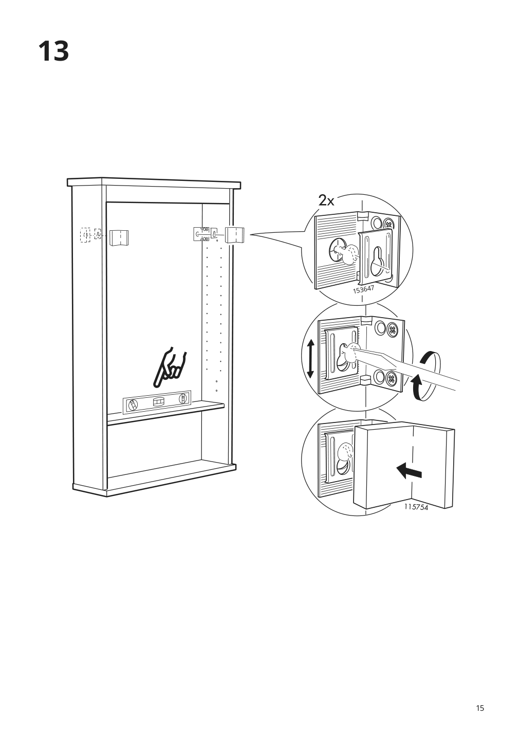 Assembly instructions for IKEA Hemnes mirror cabinet with 1 door white | Page 15 - IKEA HEMNES mirror cabinet with 1 door 702.176.71