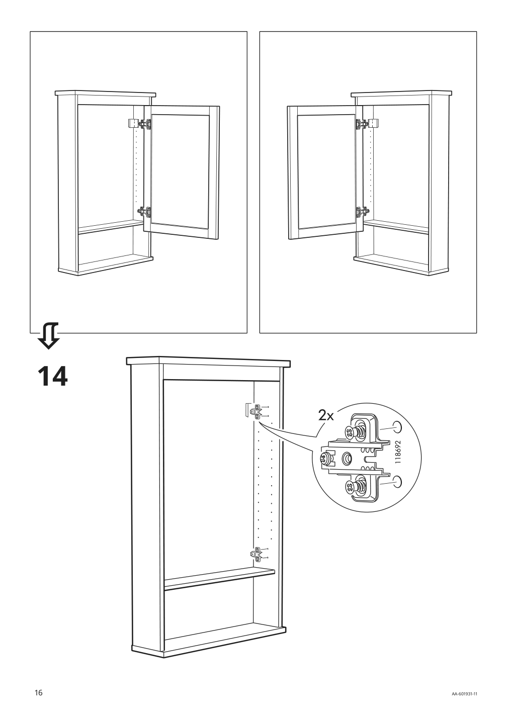 Assembly instructions for IKEA Hemnes mirror cabinet with 1 door white | Page 16 - IKEA HEMNES mirror cabinet with 1 door 702.176.71