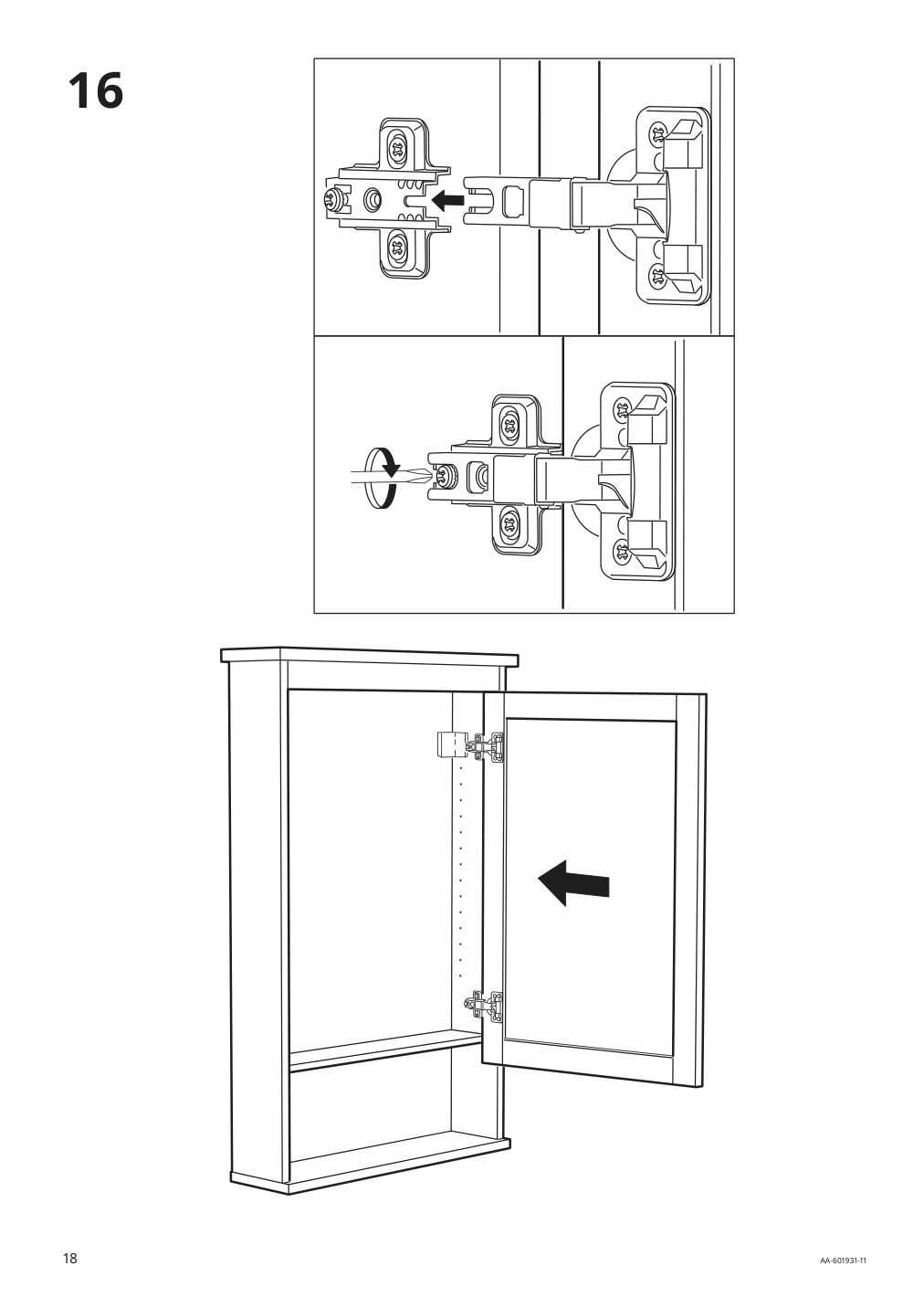 Assembly instructions for IKEA Hemnes mirror cabinet with 1 door white | Page 18 - IKEA HEMNES mirror cabinet with 1 door 702.176.71