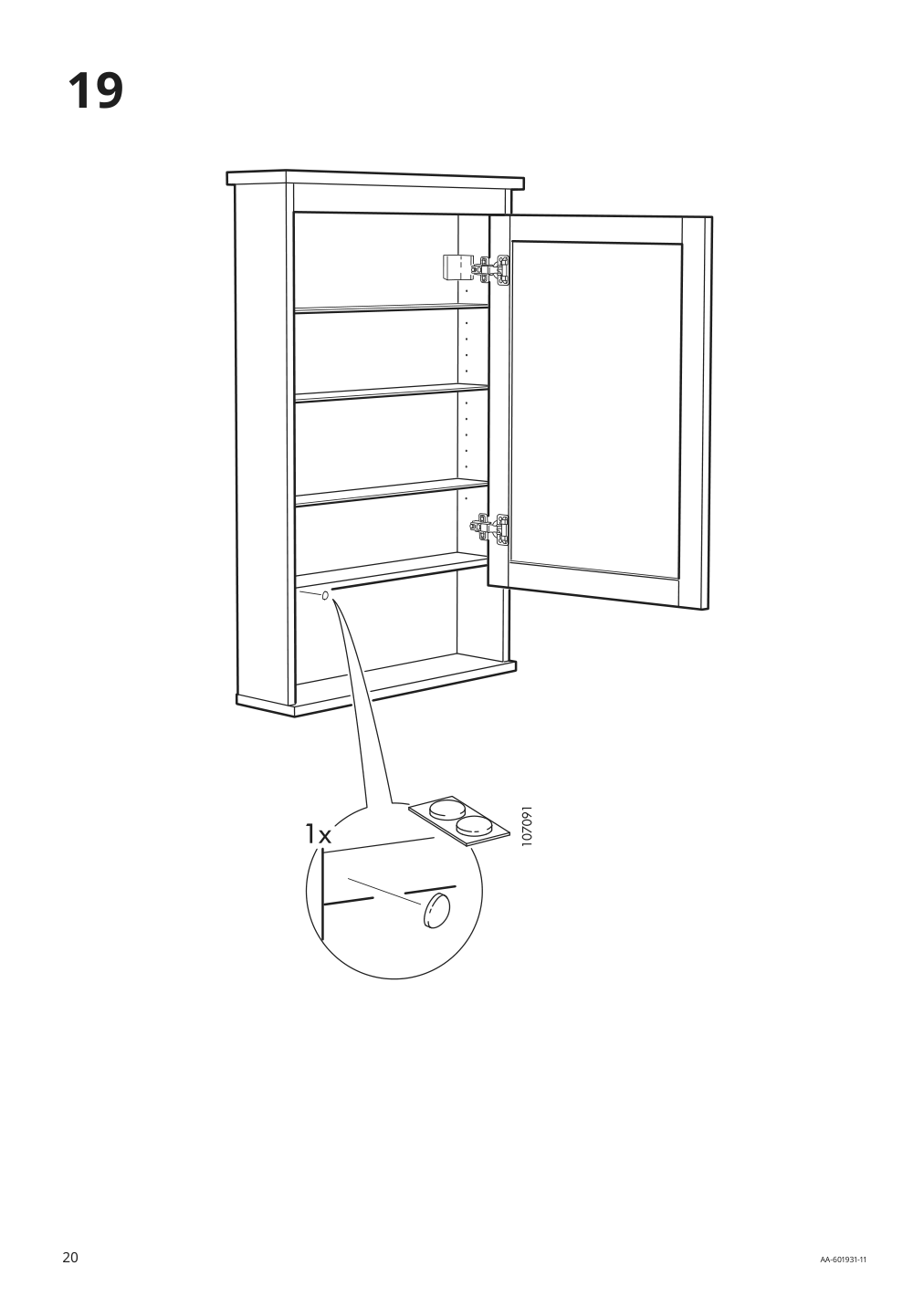 Assembly instructions for IKEA Hemnes mirror cabinet with 1 door white | Page 20 - IKEA HEMNES mirror cabinet with 1 door 702.176.71