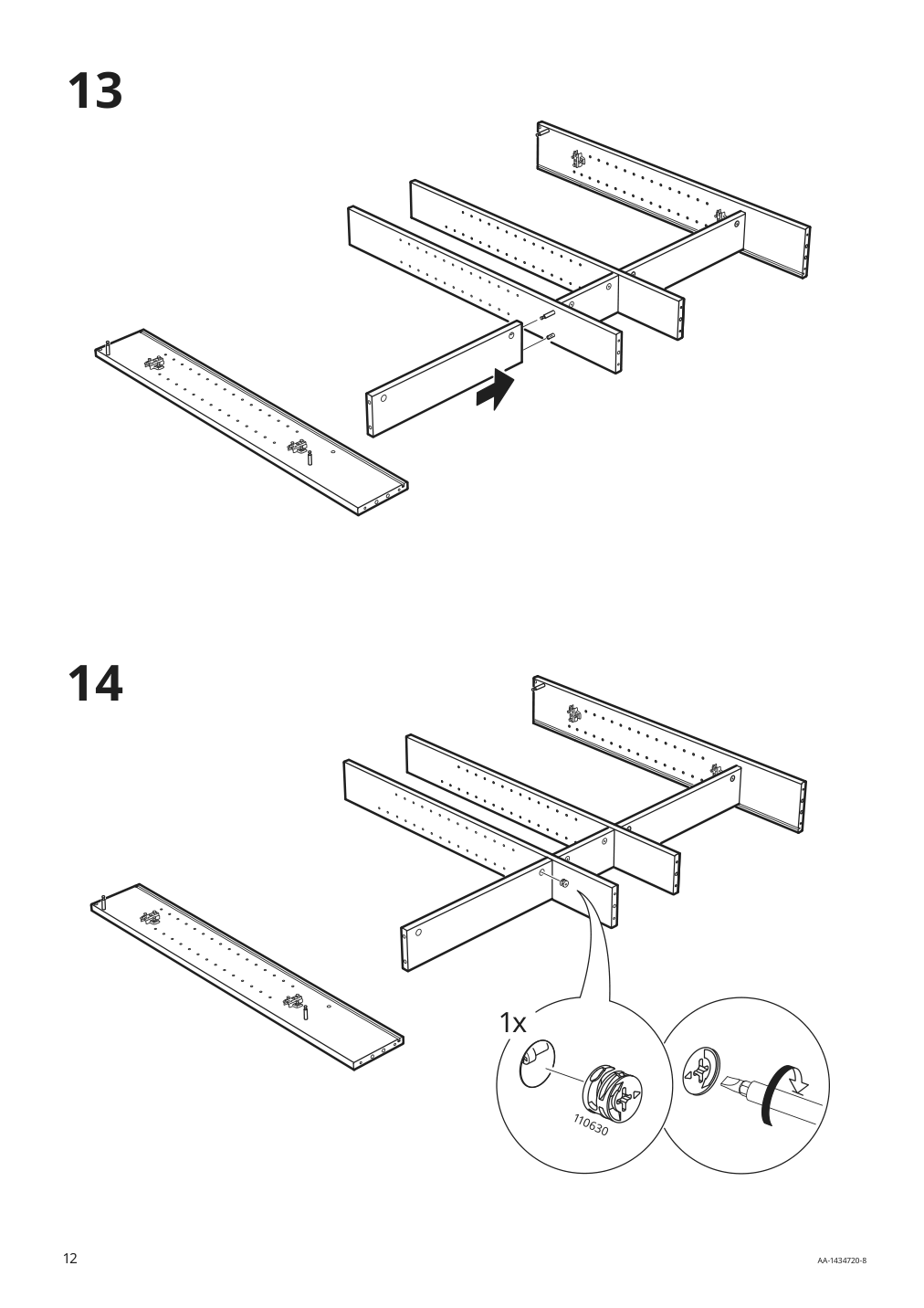 Assembly instructions for IKEA Hemnes mirror cabinet with 2 doors gray | Page 12 - IKEA HEMNES / ODENSVIK bathroom furniture, set of 5 793.898.23