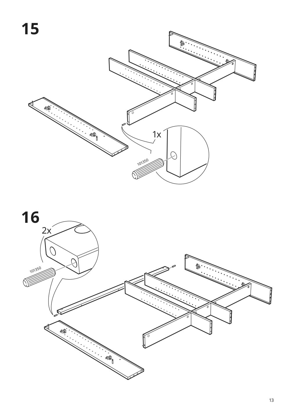 Assembly instructions for IKEA Hemnes mirror cabinet with 2 doors gray | Page 13 - IKEA HEMNES / ODENSVIK bathroom furniture, set of 5 793.898.23