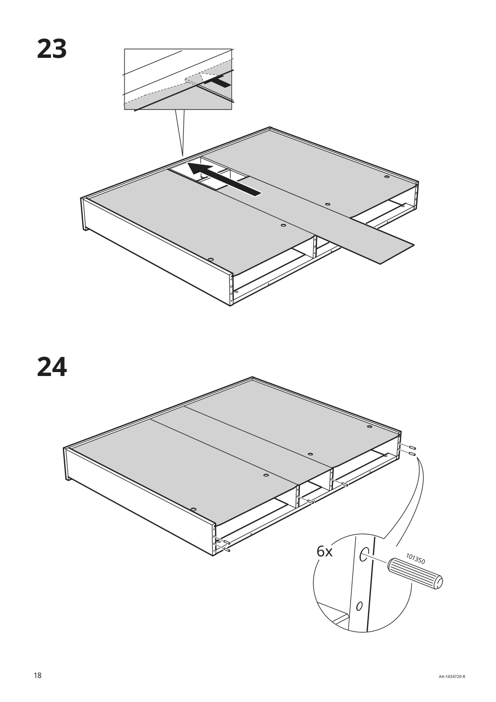 Assembly instructions for IKEA Hemnes mirror cabinet with 2 doors gray | Page 18 - IKEA HEMNES / ODENSVIK bathroom furniture, set of 5 793.898.23