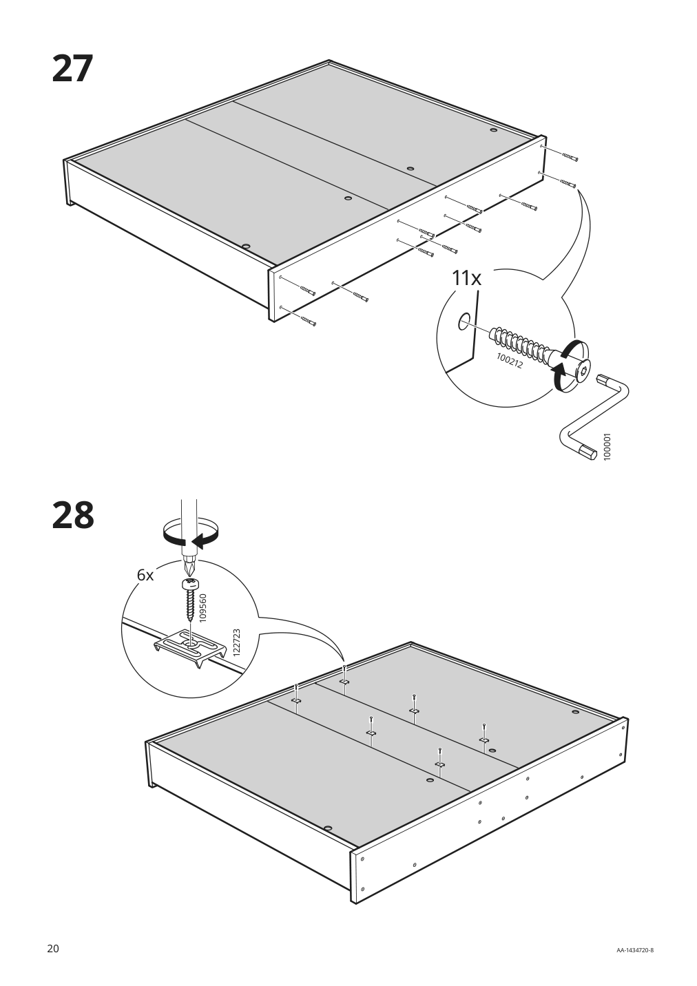 Assembly instructions for IKEA Hemnes mirror cabinet with 2 doors gray | Page 20 - IKEA HEMNES / ODENSVIK bathroom furniture, set of 5 793.898.23