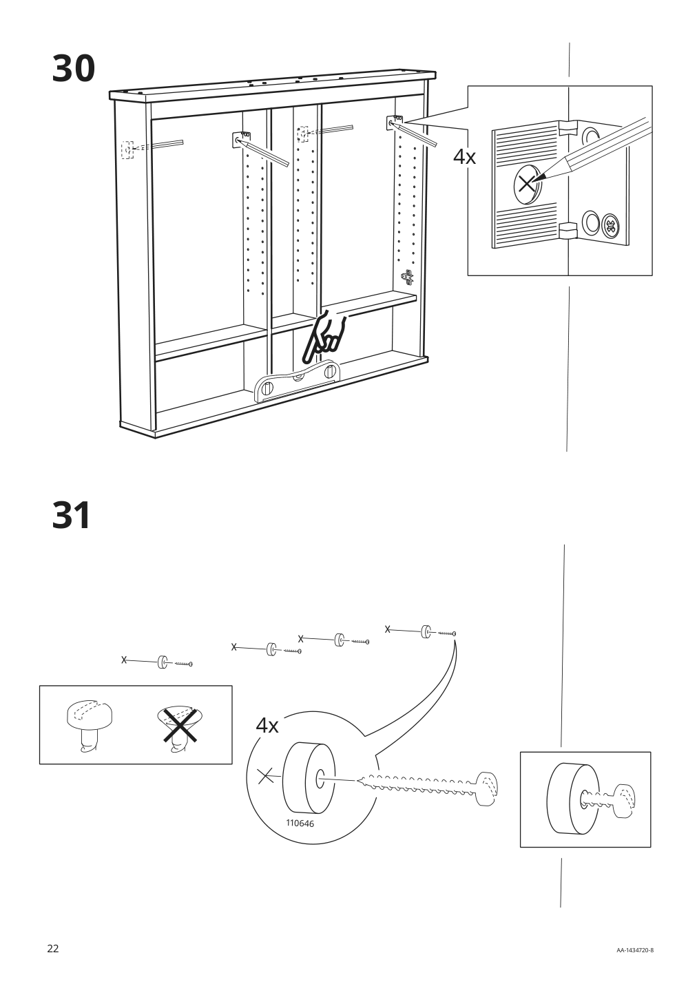 Assembly instructions for IKEA Hemnes mirror cabinet with 2 doors gray | Page 22 - IKEA HEMNES / ODENSVIK bathroom furniture, set of 5 793.898.23