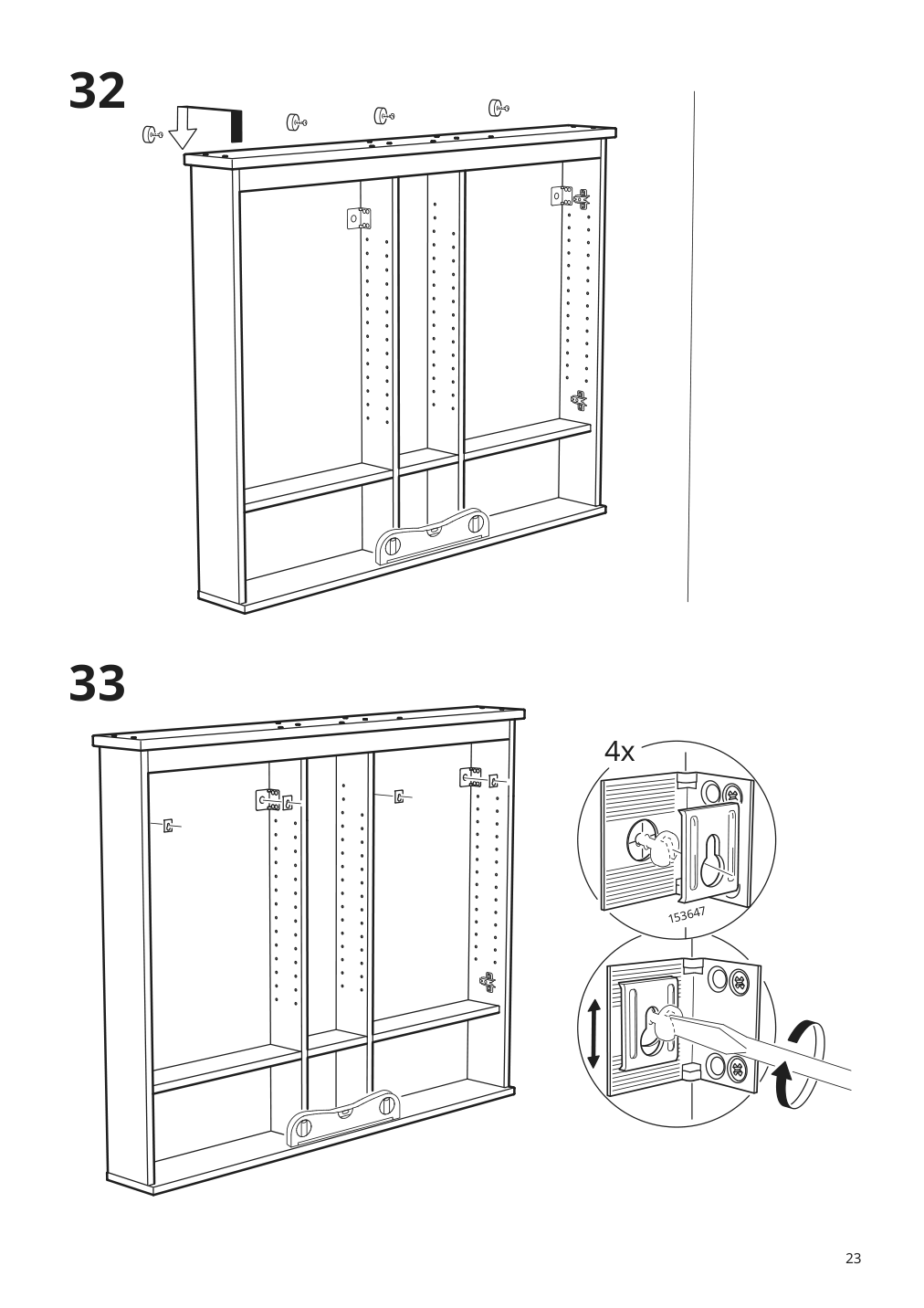 Assembly instructions for IKEA Hemnes mirror cabinet with 2 doors gray | Page 23 - IKEA HEMNES / ODENSVIK bathroom furniture, set of 5 793.898.23