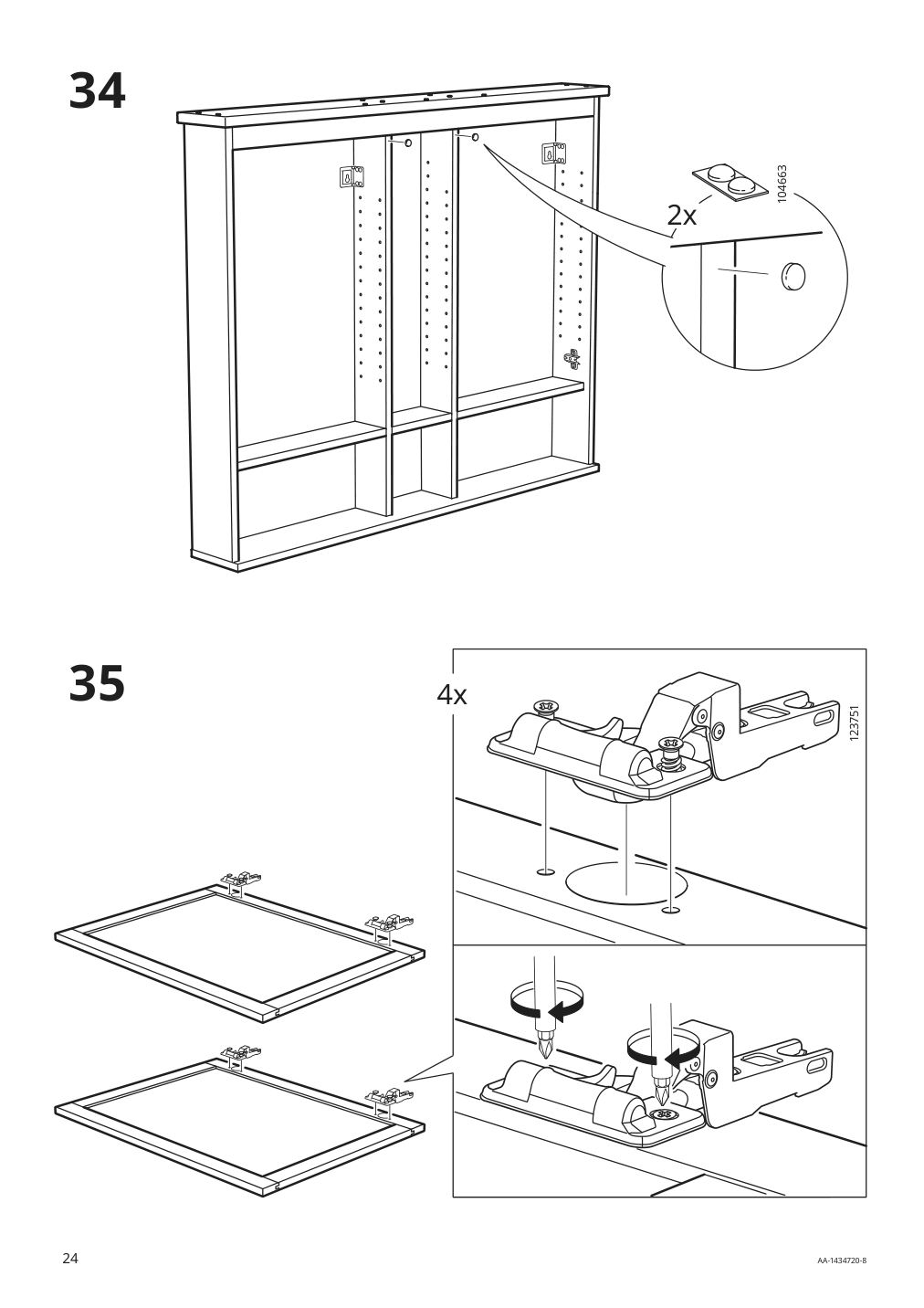 Assembly instructions for IKEA Hemnes mirror cabinet with 2 doors gray | Page 24 - IKEA HEMNES / ODENSVIK bathroom furniture, set of 5 793.898.23