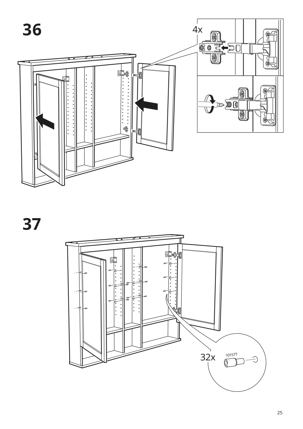 Assembly instructions for IKEA Hemnes mirror cabinet with 2 doors gray | Page 25 - IKEA HEMNES / ODENSVIK bathroom furniture, set of 5 793.898.23