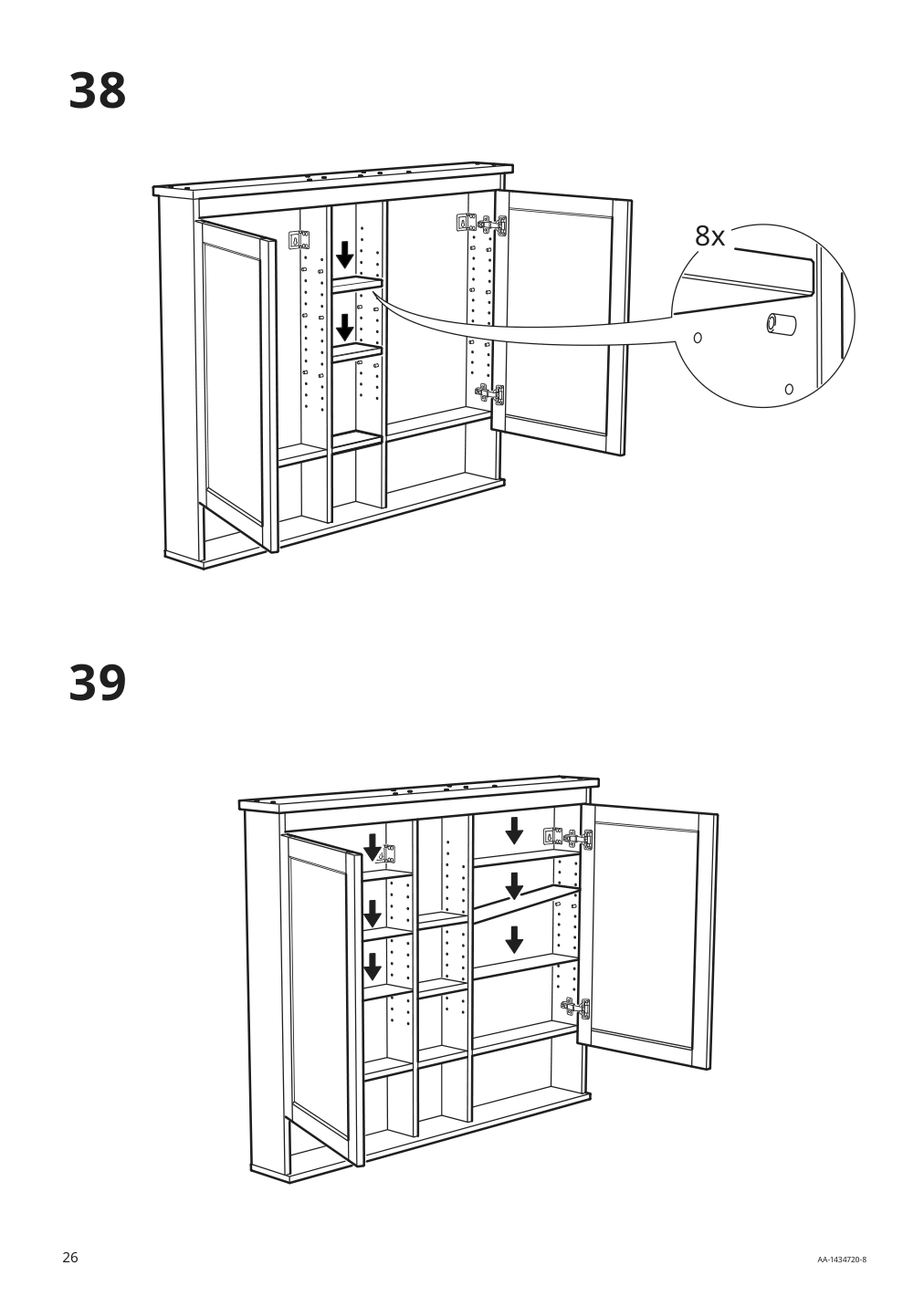 Assembly instructions for IKEA Hemnes mirror cabinet with 2 doors gray | Page 26 - IKEA HEMNES / ODENSVIK bathroom furniture, set of 5 793.898.23