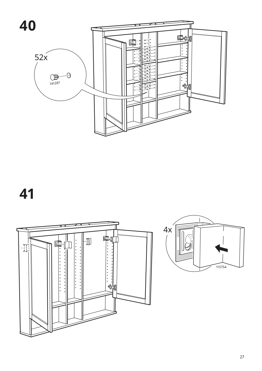 Assembly instructions for IKEA Hemnes mirror cabinet with 2 doors gray | Page 27 - IKEA HEMNES / ODENSVIK bathroom furniture, set of 5 793.898.23