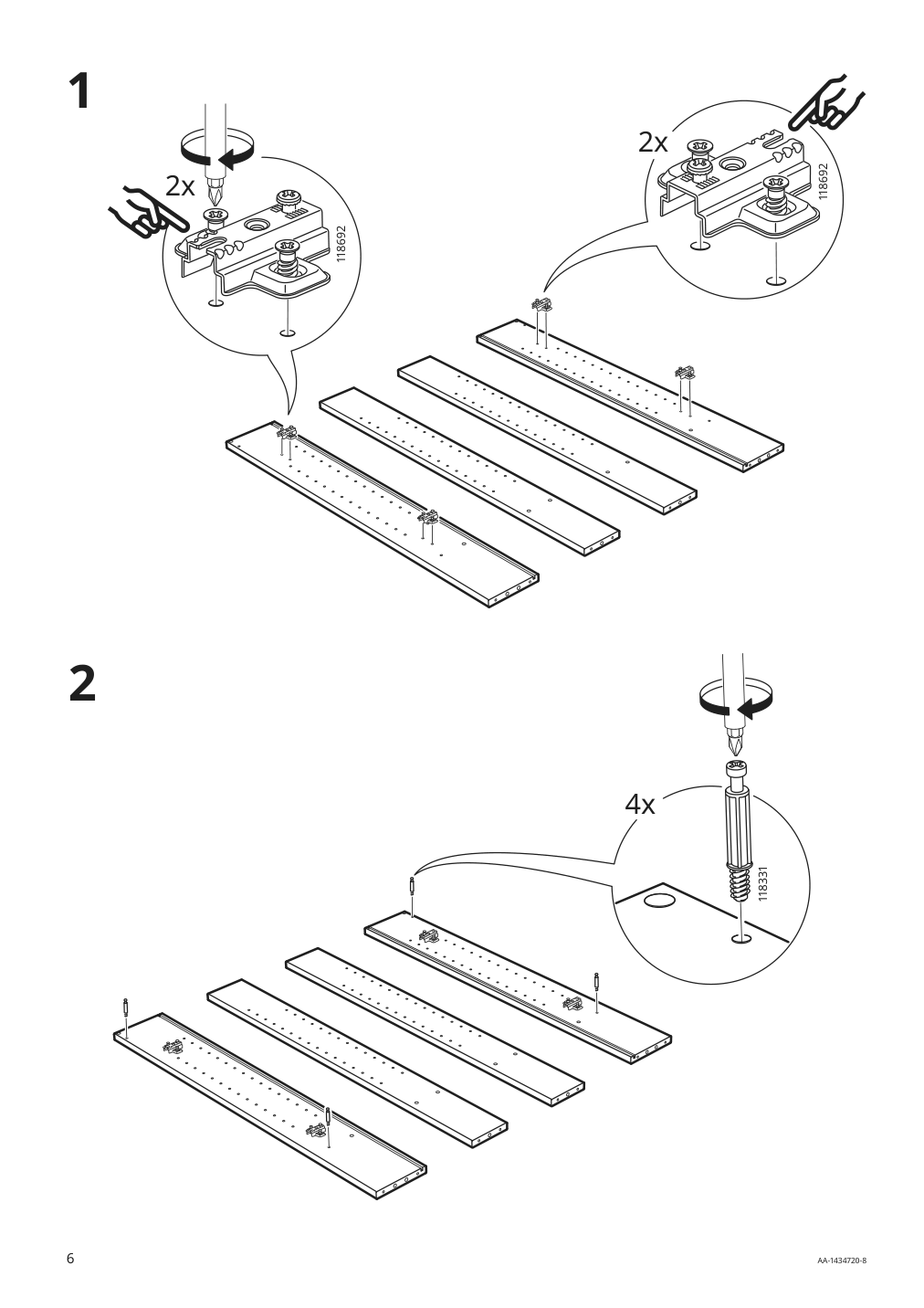 Assembly instructions for IKEA Hemnes mirror cabinet with 2 doors gray | Page 6 - IKEA HEMNES / ODENSVIK bathroom furniture, set of 5 793.898.23