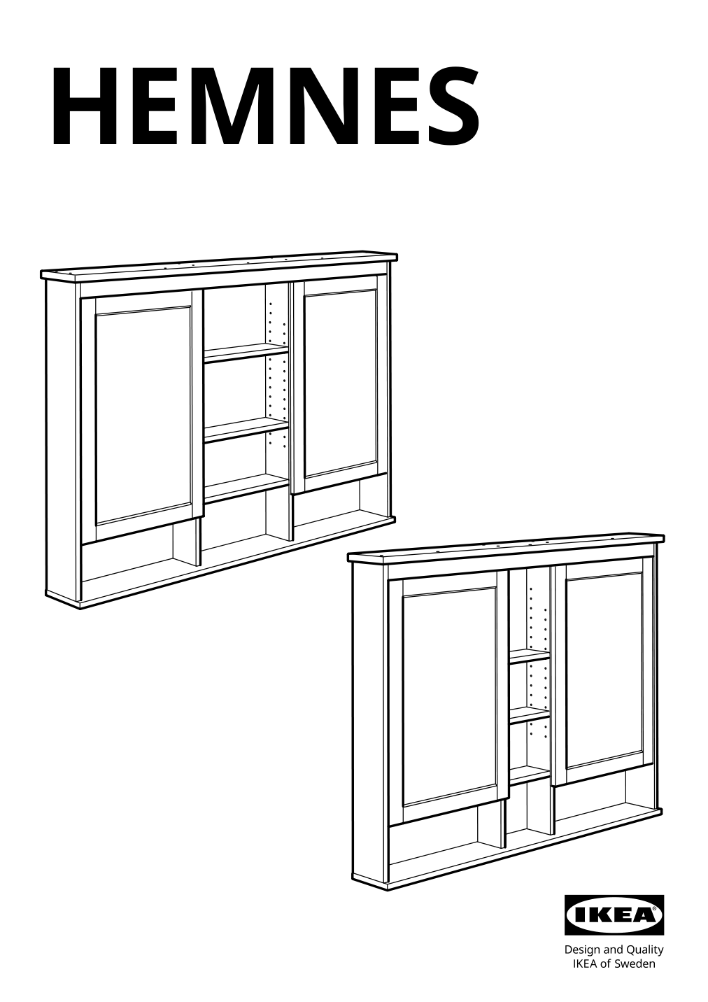 Assembly instructions for IKEA Hemnes mirror cabinet with 2 doors gray | Page 1 - IKEA HEMNES mirror cabinet with 2 doors 003.489.96