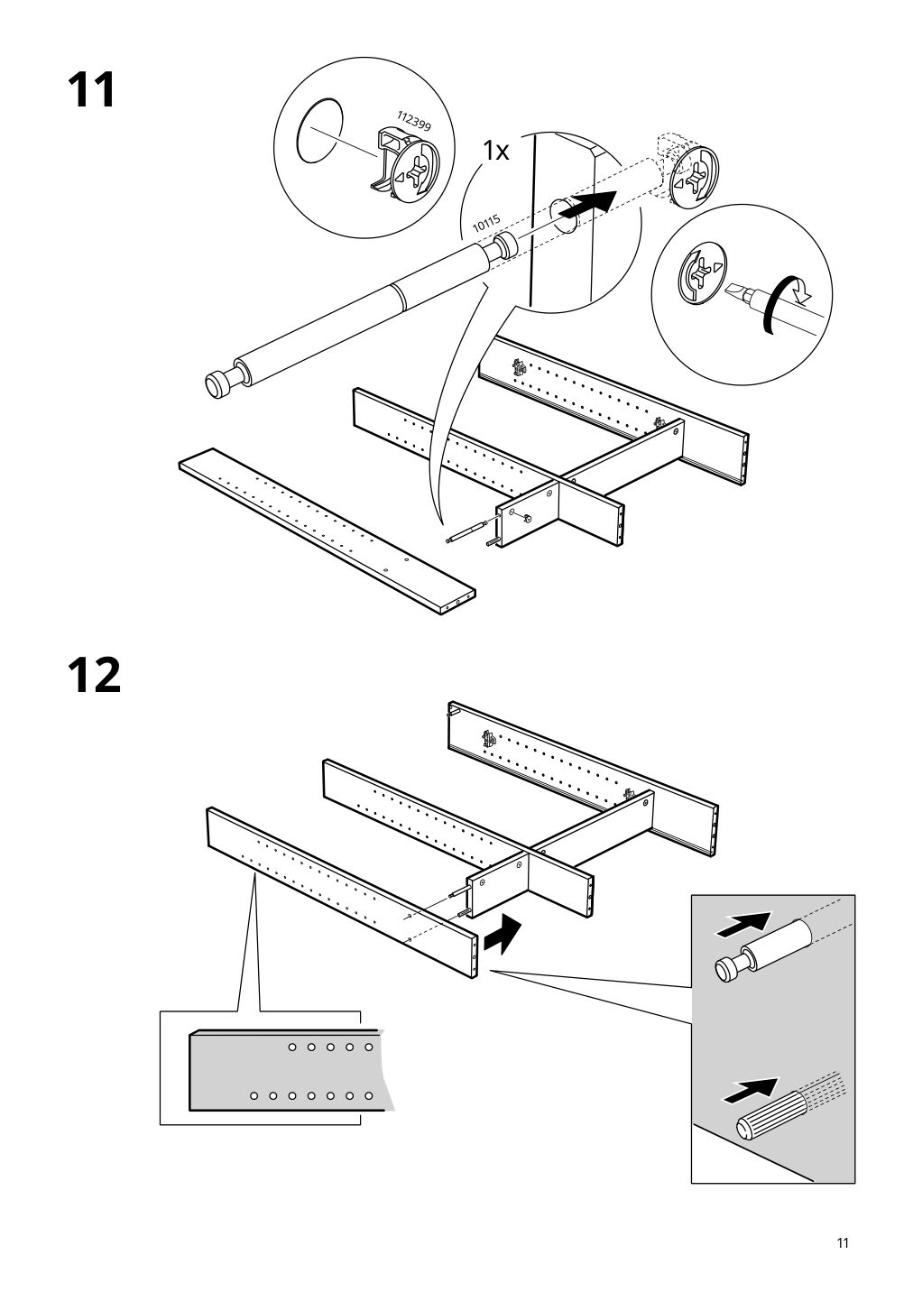 Assembly instructions for IKEA Hemnes mirror cabinet with 2 doors gray | Page 11 - IKEA HEMNES mirror cabinet with 2 doors 003.489.96