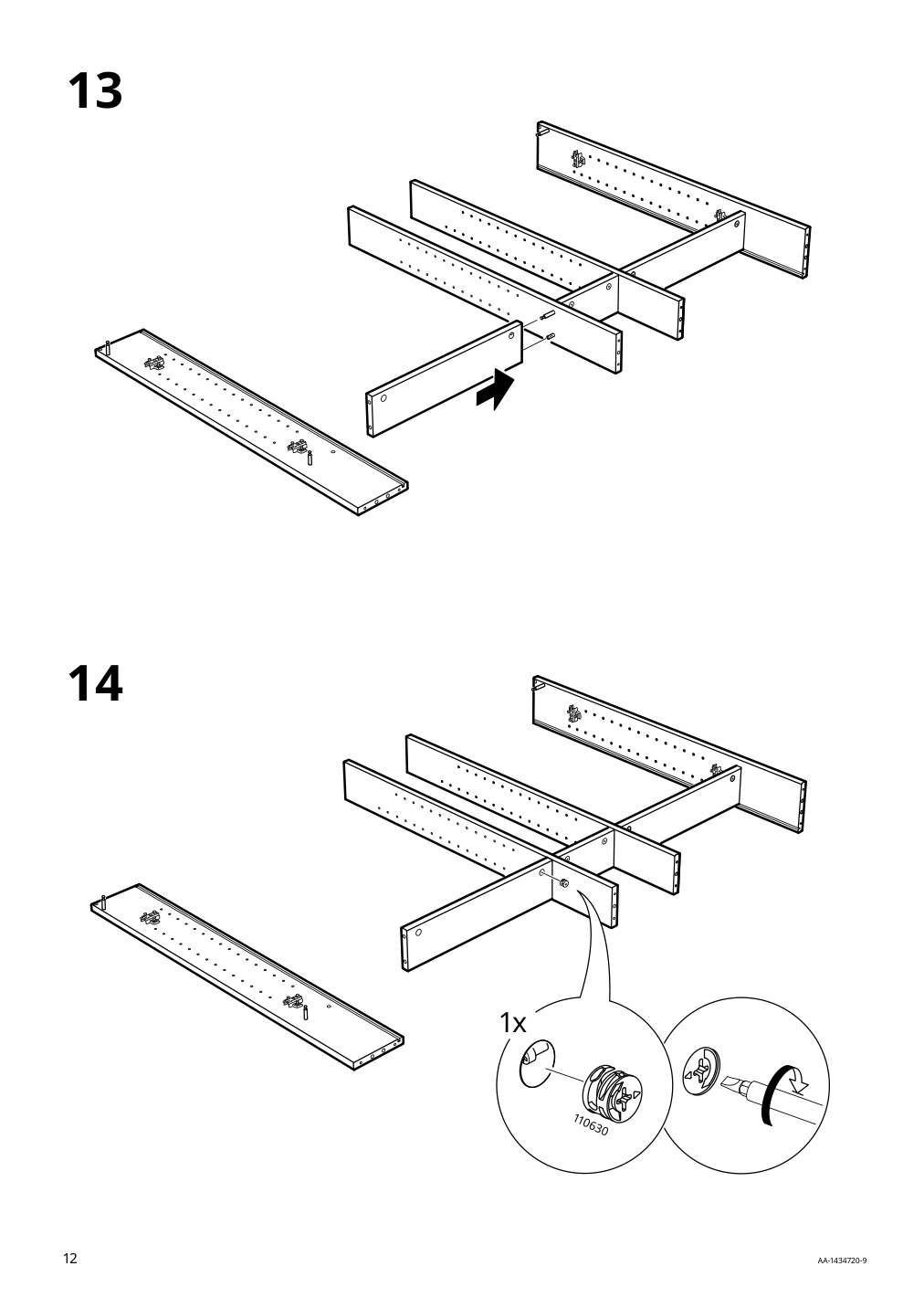 Assembly instructions for IKEA Hemnes mirror cabinet with 2 doors gray | Page 12 - IKEA HEMNES mirror cabinet with 2 doors 003.489.96