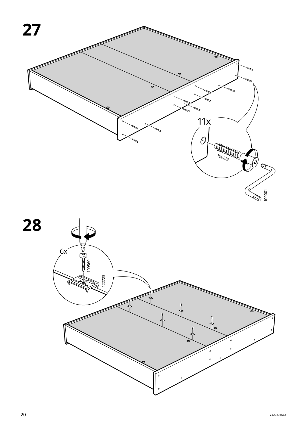 Assembly instructions for IKEA Hemnes mirror cabinet with 2 doors gray | Page 20 - IKEA HEMNES mirror cabinet with 2 doors 003.489.96