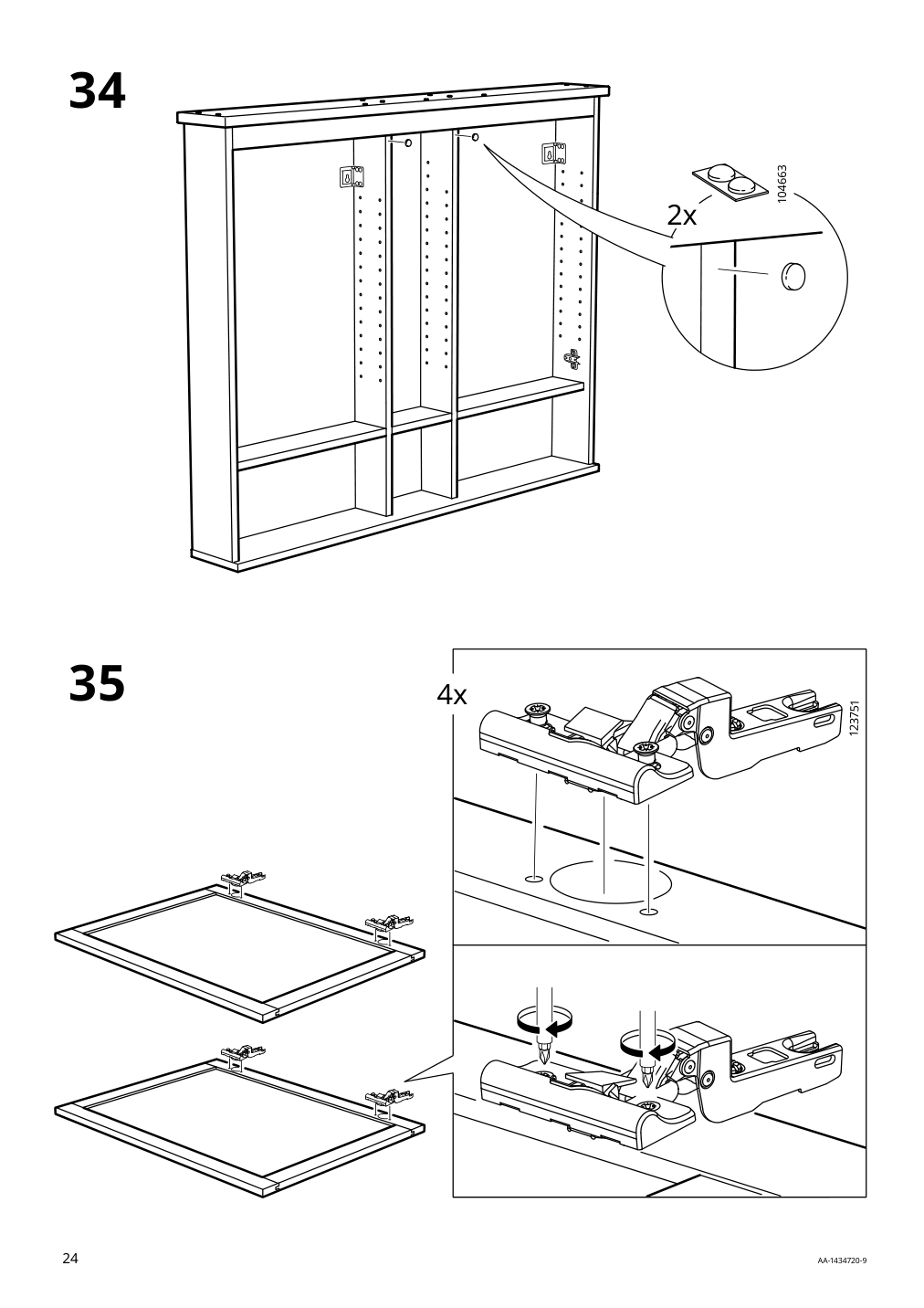 Assembly instructions for IKEA Hemnes mirror cabinet with 2 doors gray | Page 24 - IKEA HEMNES mirror cabinet with 2 doors 003.489.96