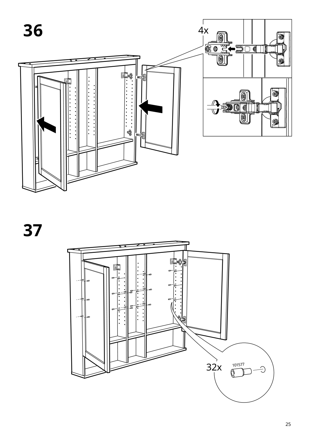 Assembly instructions for IKEA Hemnes mirror cabinet with 2 doors gray | Page 25 - IKEA HEMNES mirror cabinet with 2 doors 003.489.96