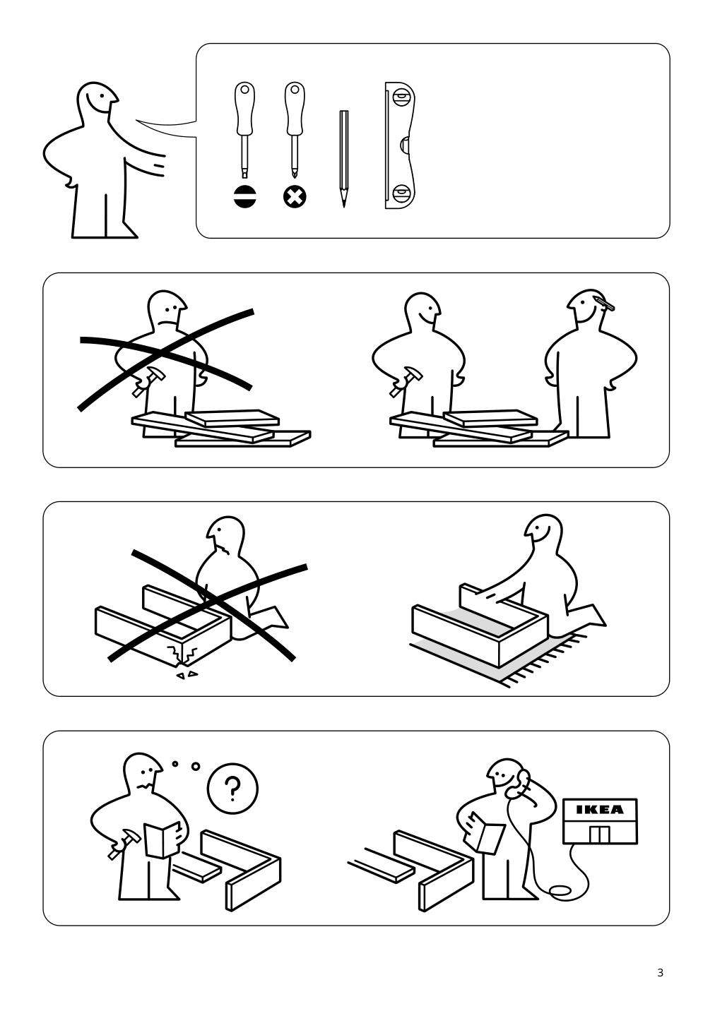 Assembly instructions for IKEA Hemnes mirror cabinet with 2 doors gray | Page 3 - IKEA HEMNES mirror cabinet with 2 doors 003.489.96