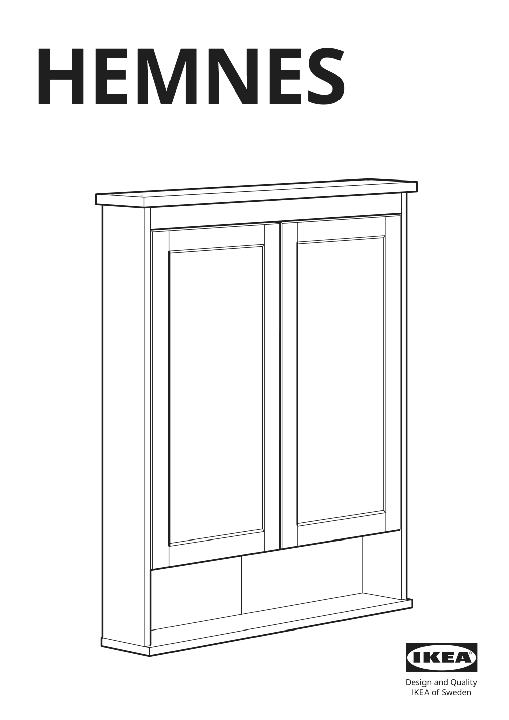 Assembly instructions for IKEA Hemnes mirror cabinet with 2 doors gray | Page 1 - IKEA HEMNES / ODENSVIK bathroom furniture, set of 4 593.898.43