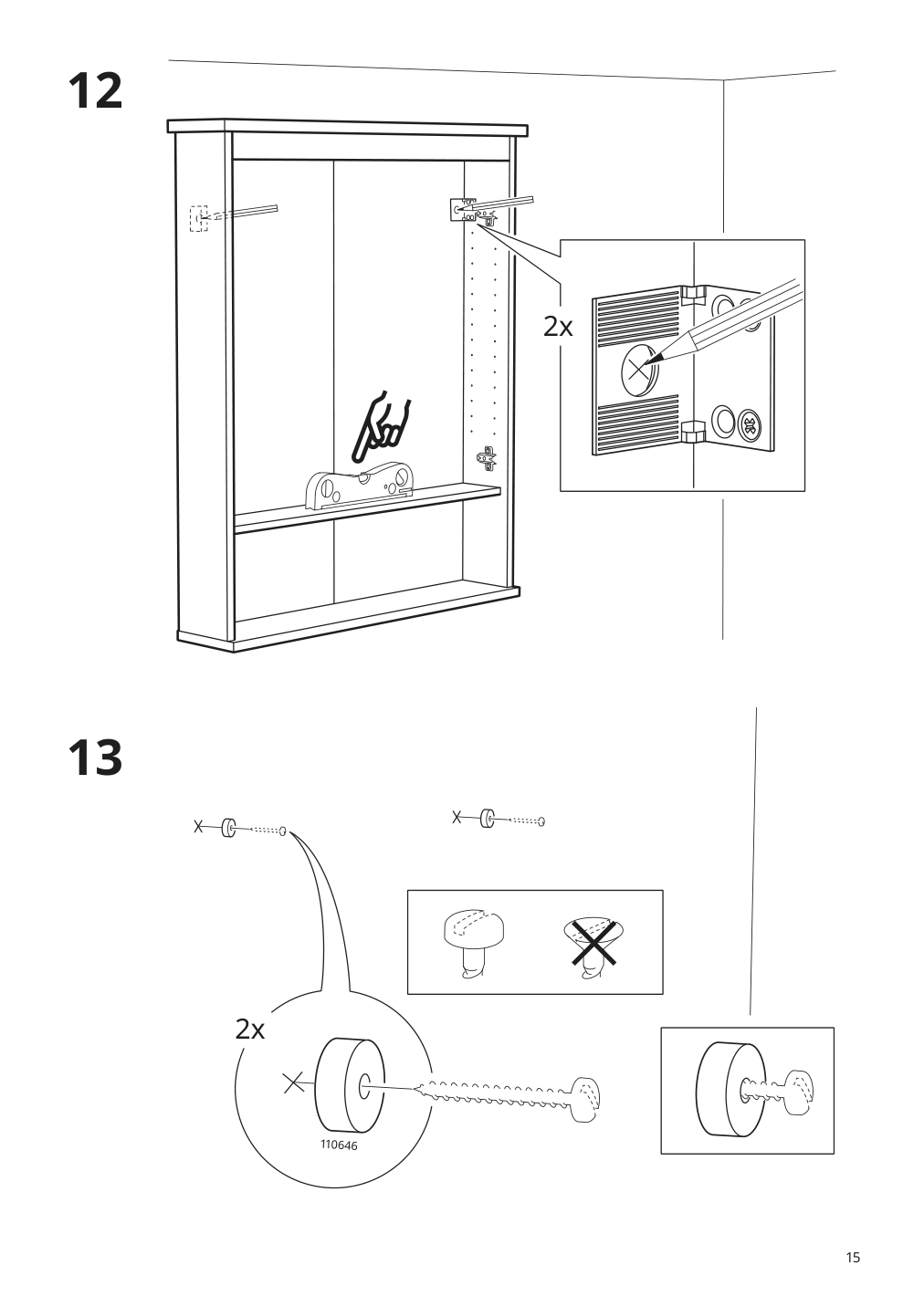 Assembly instructions for IKEA Hemnes mirror cabinet with 2 doors gray | Page 15 - IKEA HEMNES / RÄTTVIKEN bathroom furniture, set of 5 093.898.26