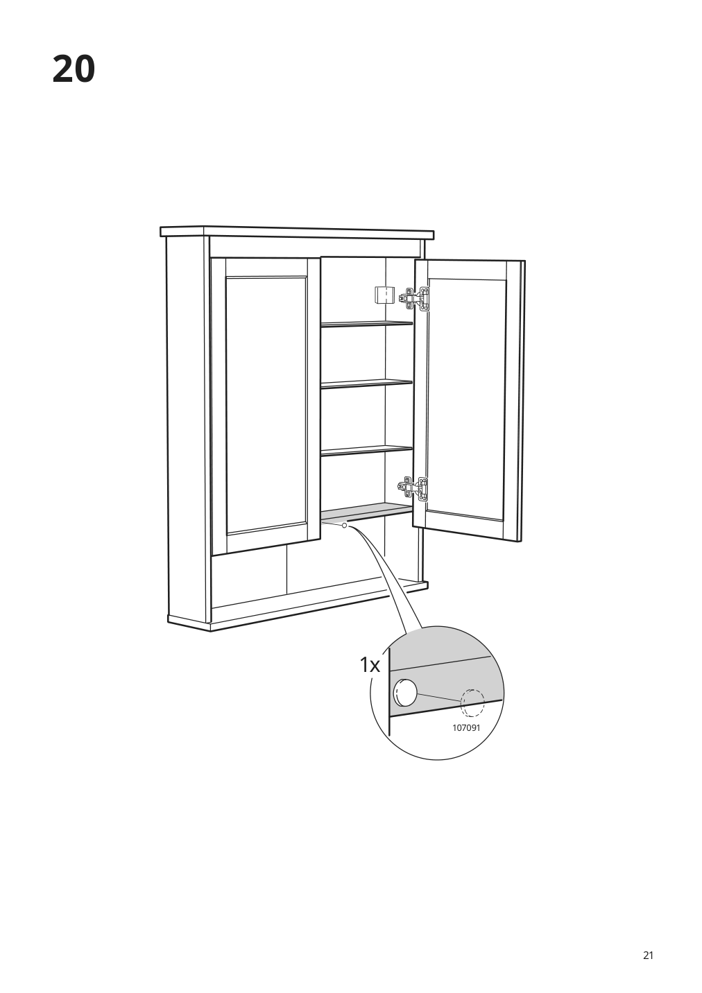 Assembly instructions for IKEA Hemnes mirror cabinet with 2 doors gray | Page 21 - IKEA HEMNES / RÄTTVIKEN bathroom furniture, set of 5 093.898.26