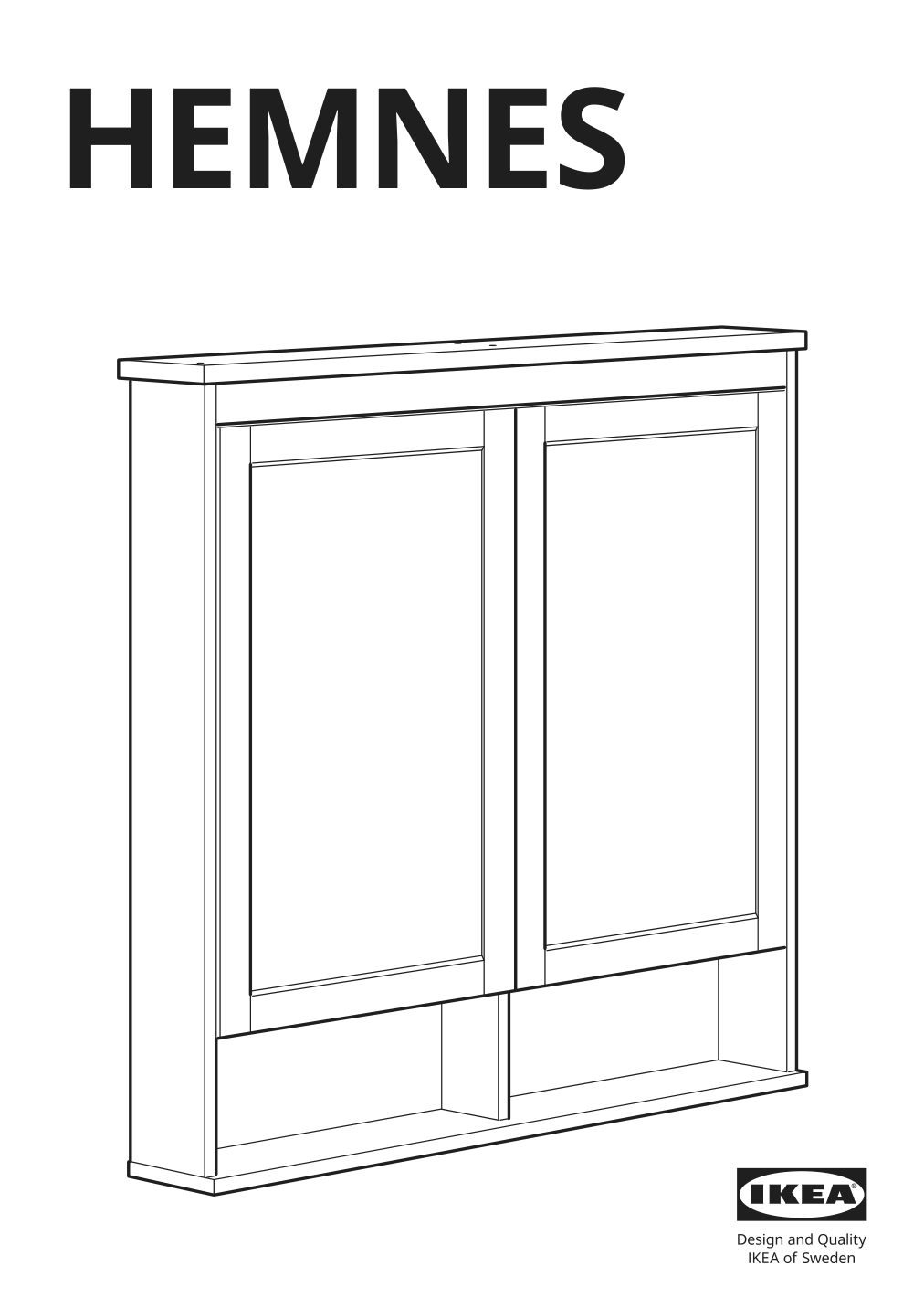 Assembly instructions for IKEA Hemnes mirror cabinet with 2 doors gray | Page 1 - IKEA HEMNES / ODENSVIK bathroom furniture, set of 5 993.898.22