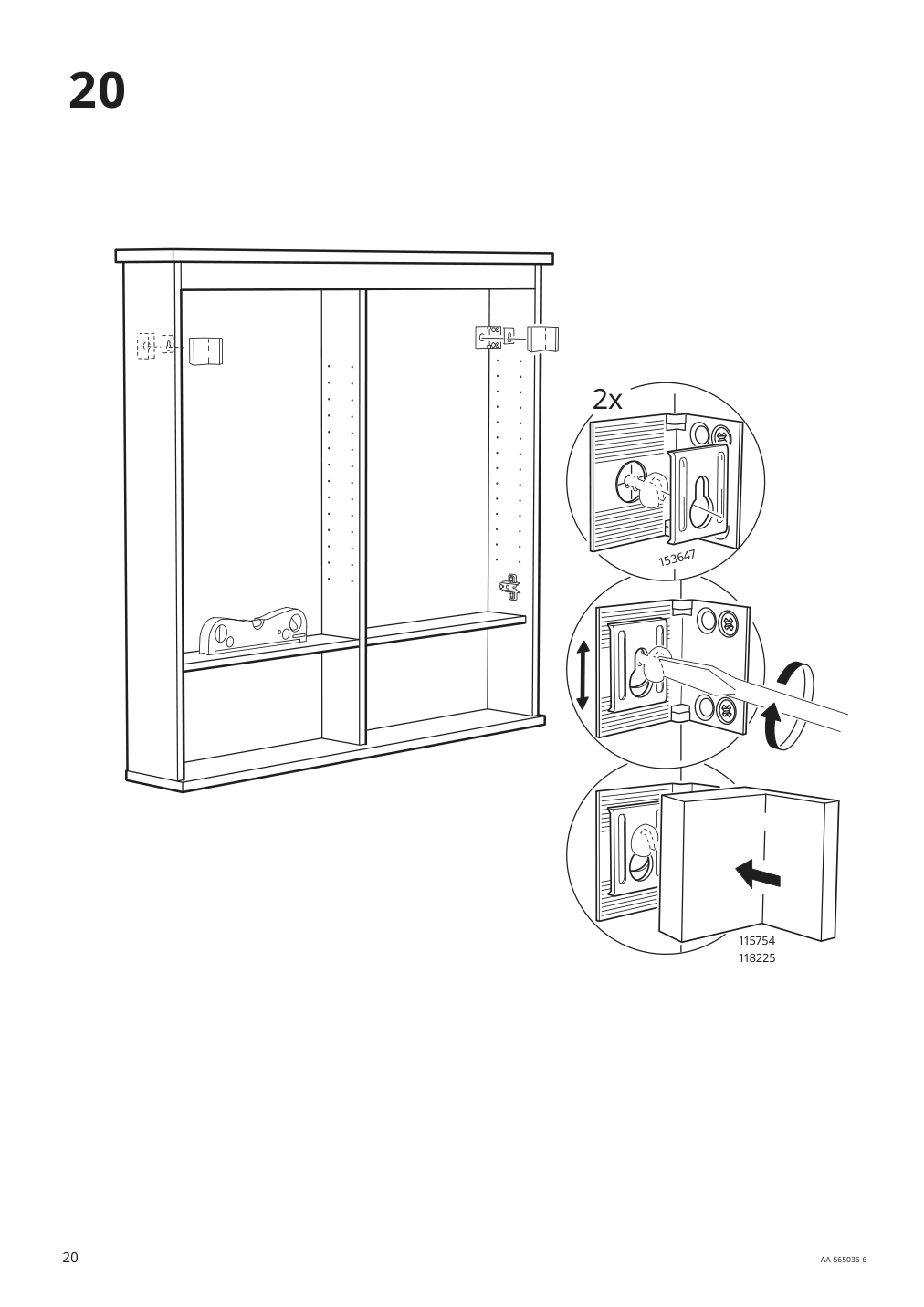 Assembly instructions for IKEA Hemnes mirror cabinet with 2 doors gray | Page 20 - IKEA HEMNES / ODENSVIK bathroom furniture, set of 5 993.898.22