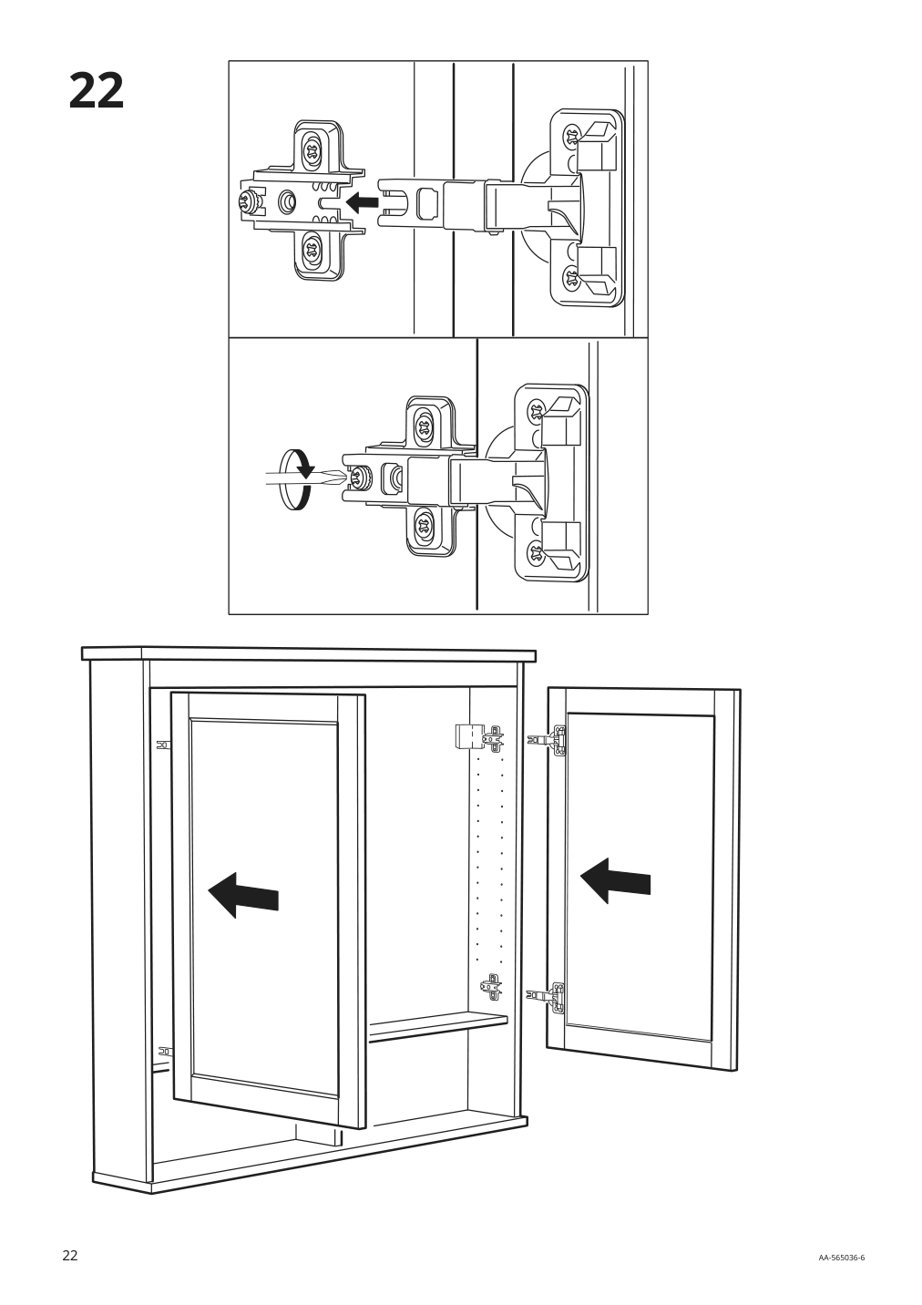 Assembly instructions for IKEA Hemnes mirror cabinet with 2 doors gray | Page 22 - IKEA HEMNES / ODENSVIK bathroom furniture, set of 5 993.898.22