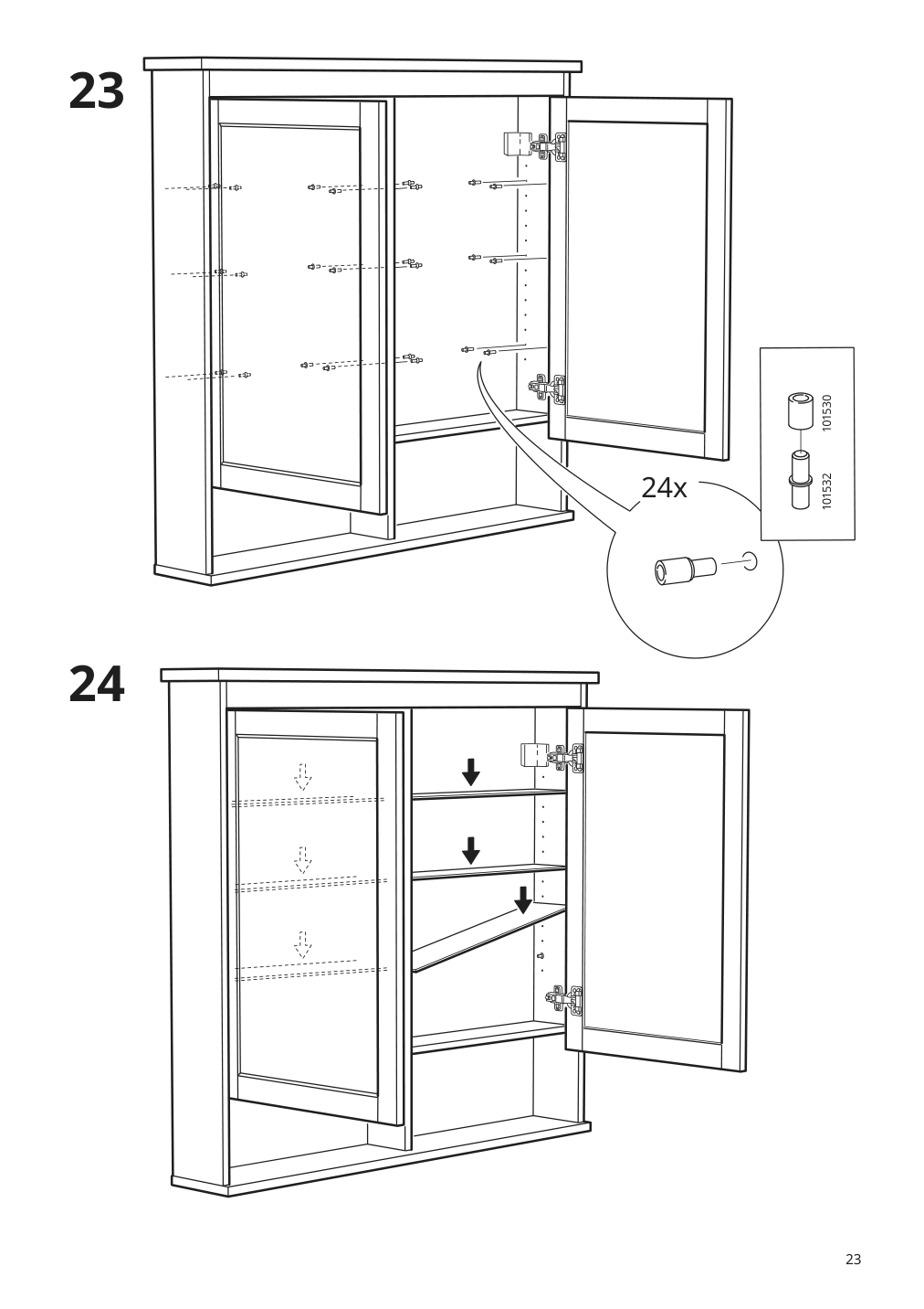 Assembly instructions for IKEA Hemnes mirror cabinet with 2 doors gray | Page 23 - IKEA HEMNES / ODENSVIK bathroom furniture, set of 6 593.898.24