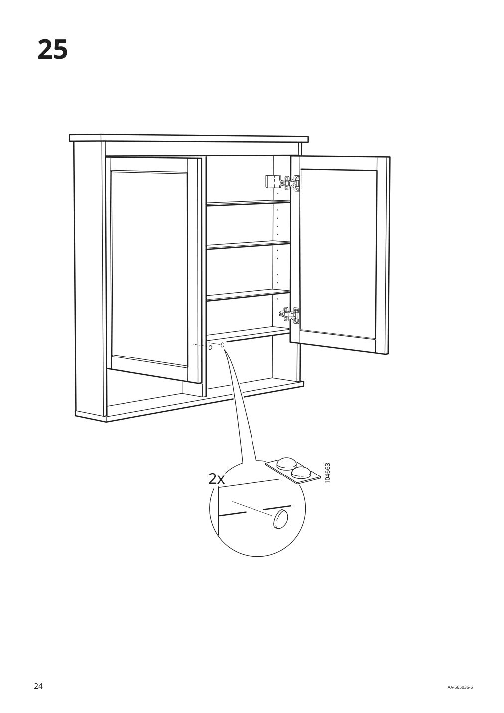 Assembly instructions for IKEA Hemnes mirror cabinet with 2 doors gray | Page 24 - IKEA HEMNES / ODENSVIK bathroom furniture, set of 6 593.898.24